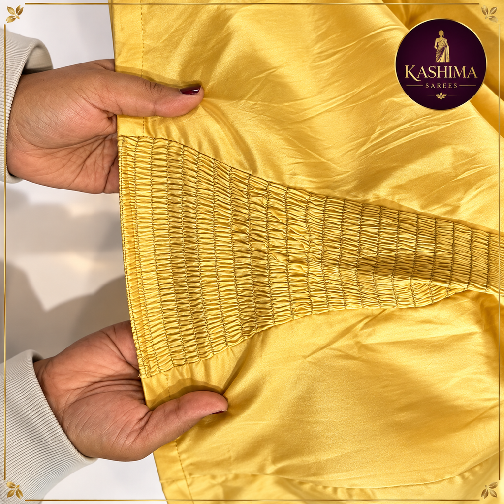 Plain Stretchable Padded Blouse – Elegant Golden