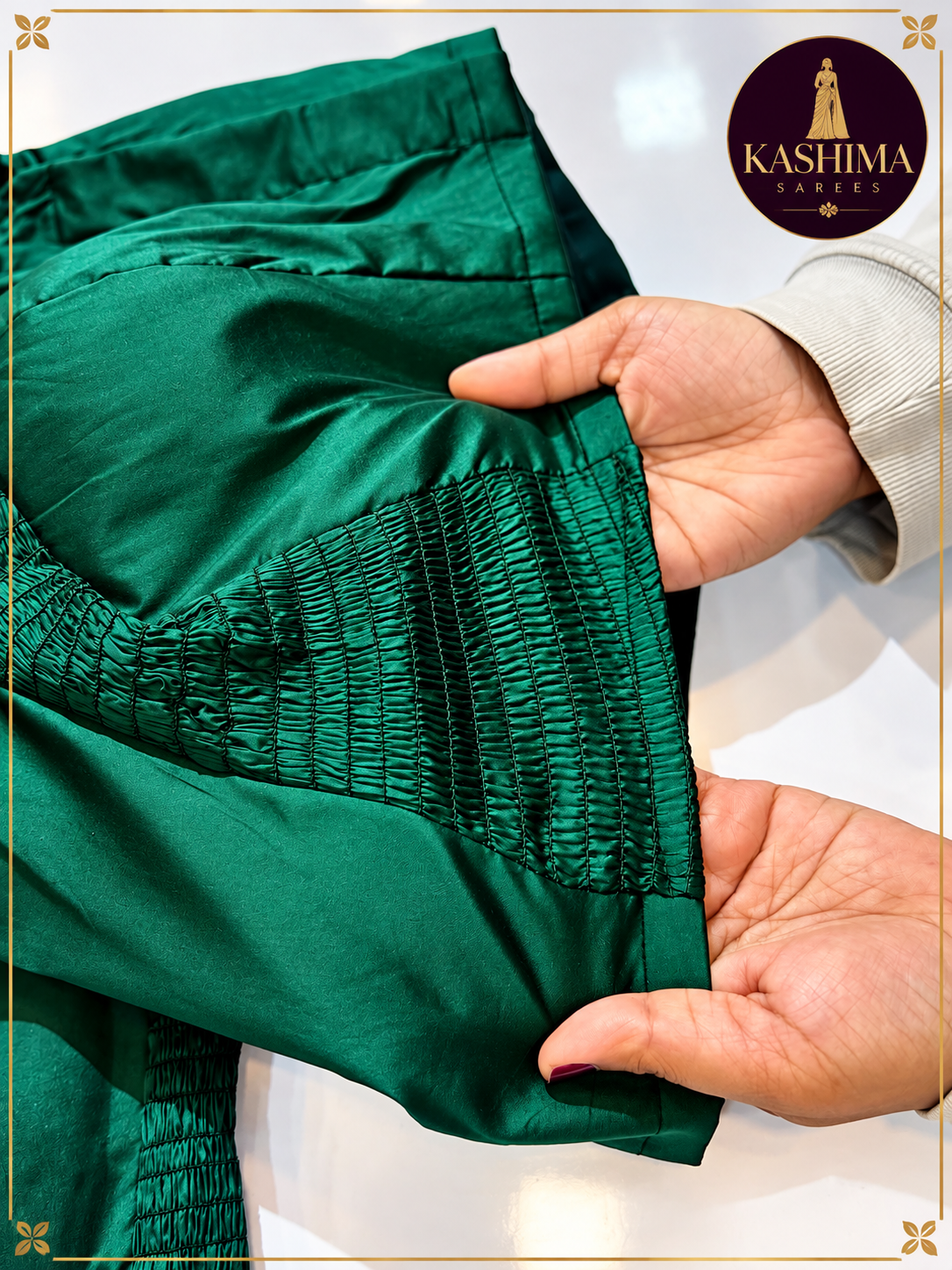 Plain Stretchable Padded Blouse – Dark Green