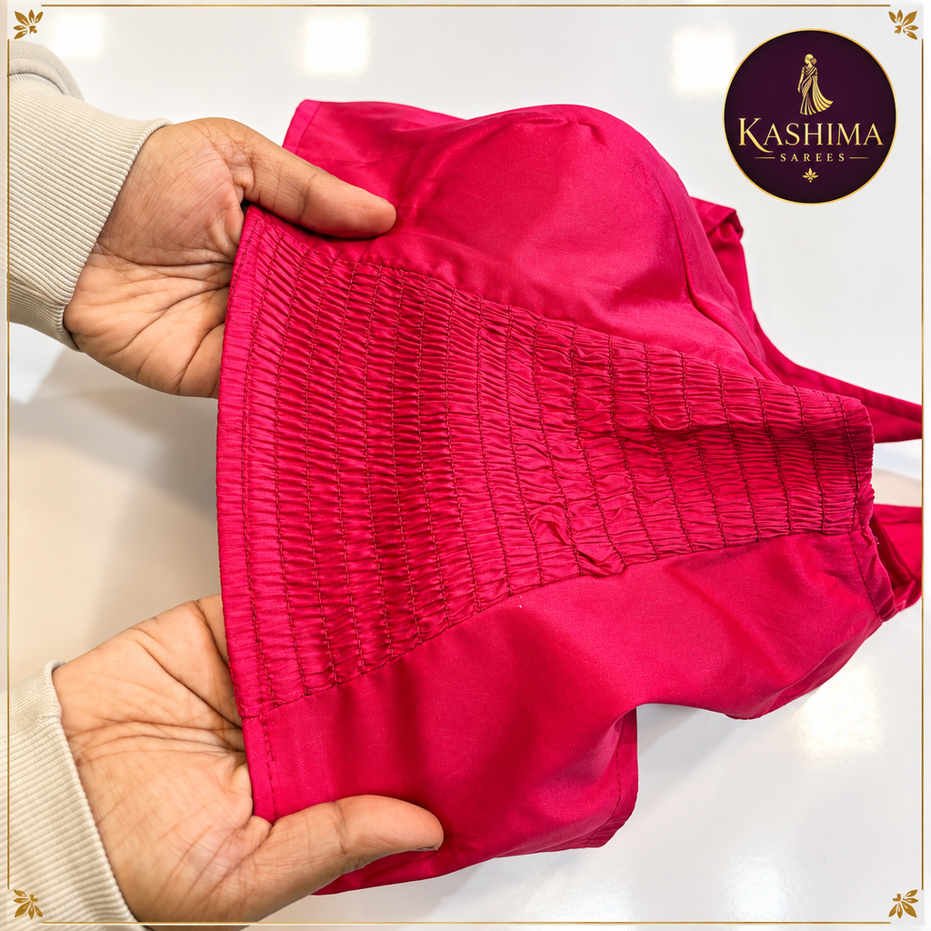 Plain Stretchable Padded Blouse – Vibrant Pink