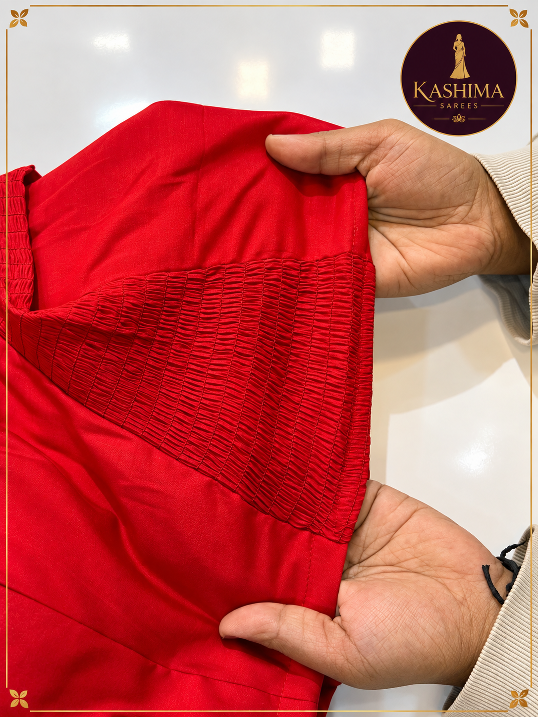 Plain Stretchable Padded Blouse – Vibrant Red