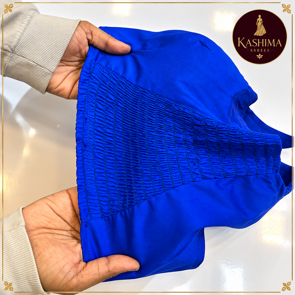 Plain Stretchable Padded Blouse – Vibrant Blue
