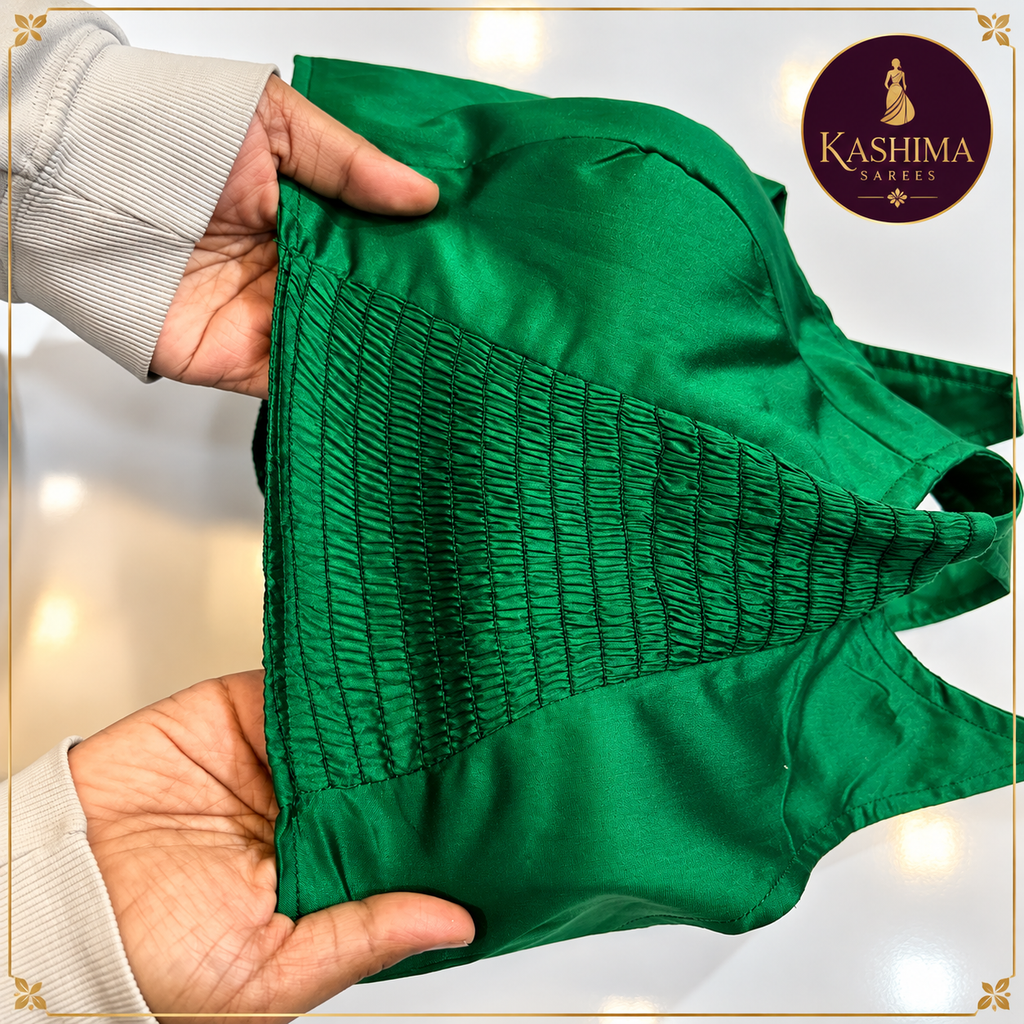 Plain Stretchable Padded Blouse – Vibrant Green