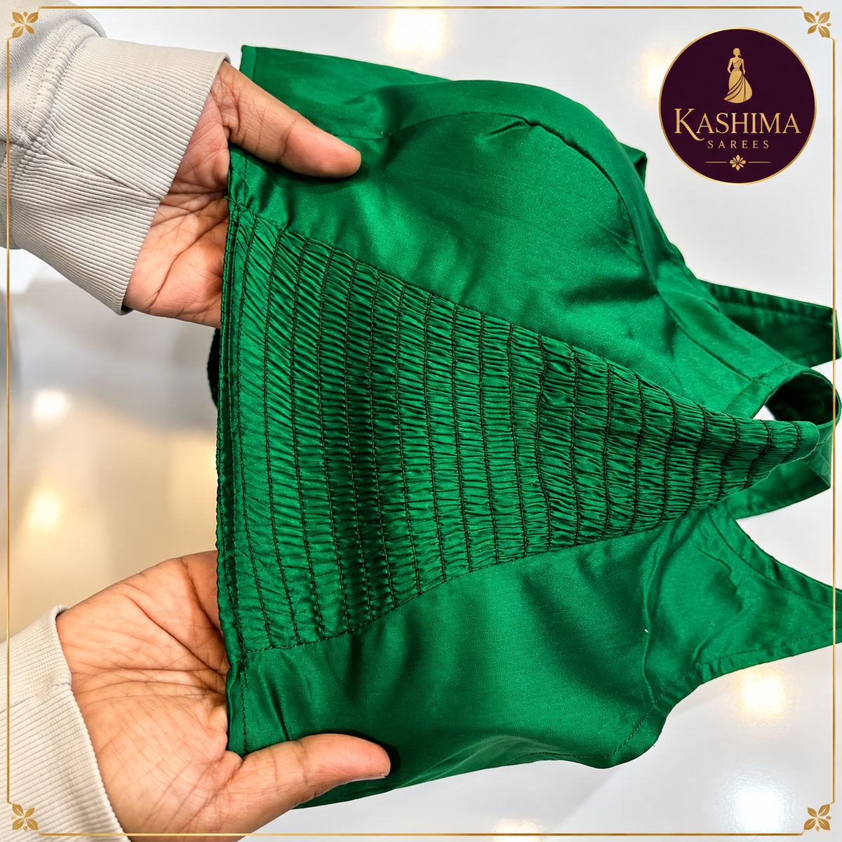 Plain Stretchable Padded Blouse – Vibrant Green