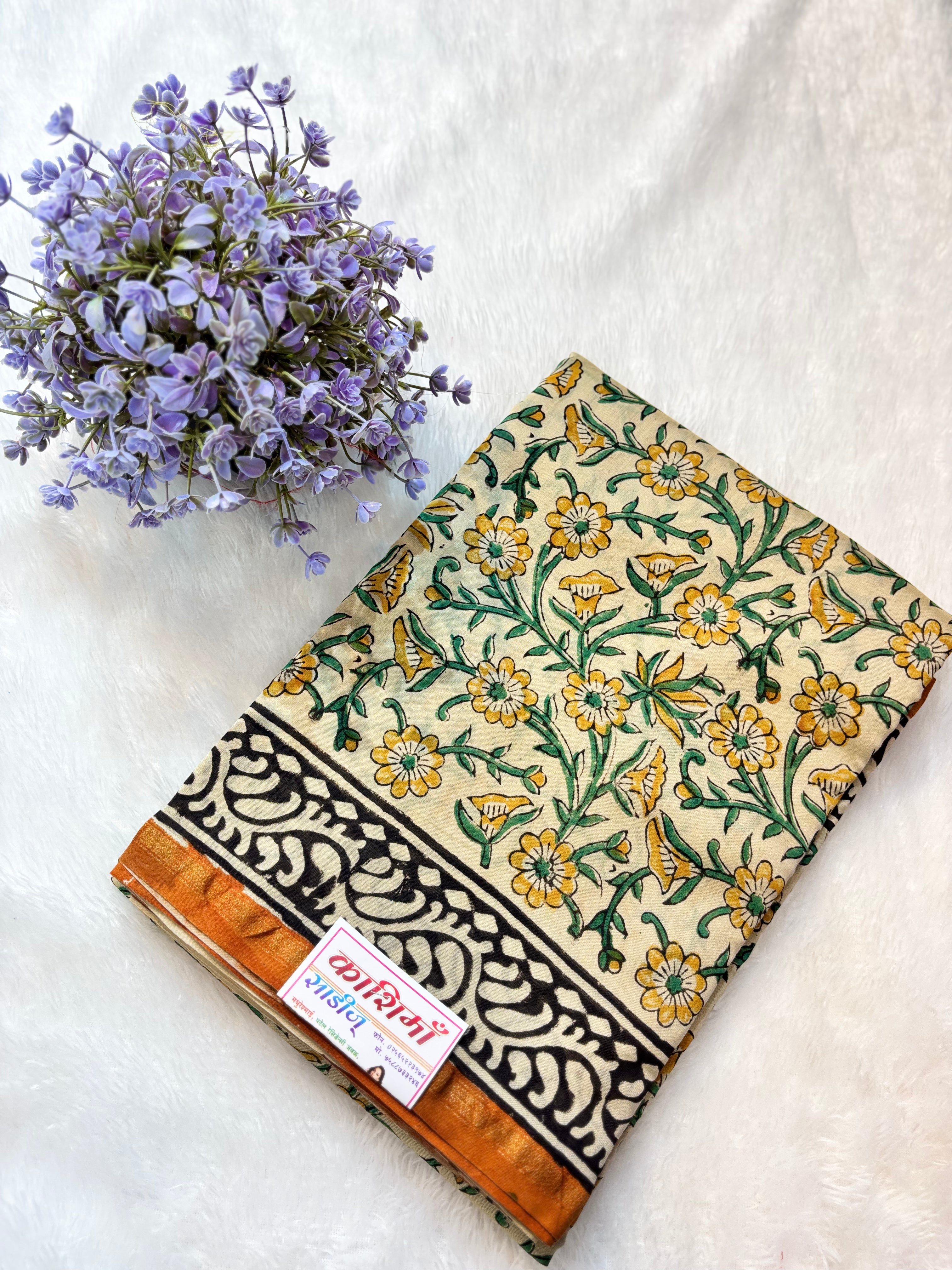 HANDLOOM HAND BLOCK PRINT SAREE
