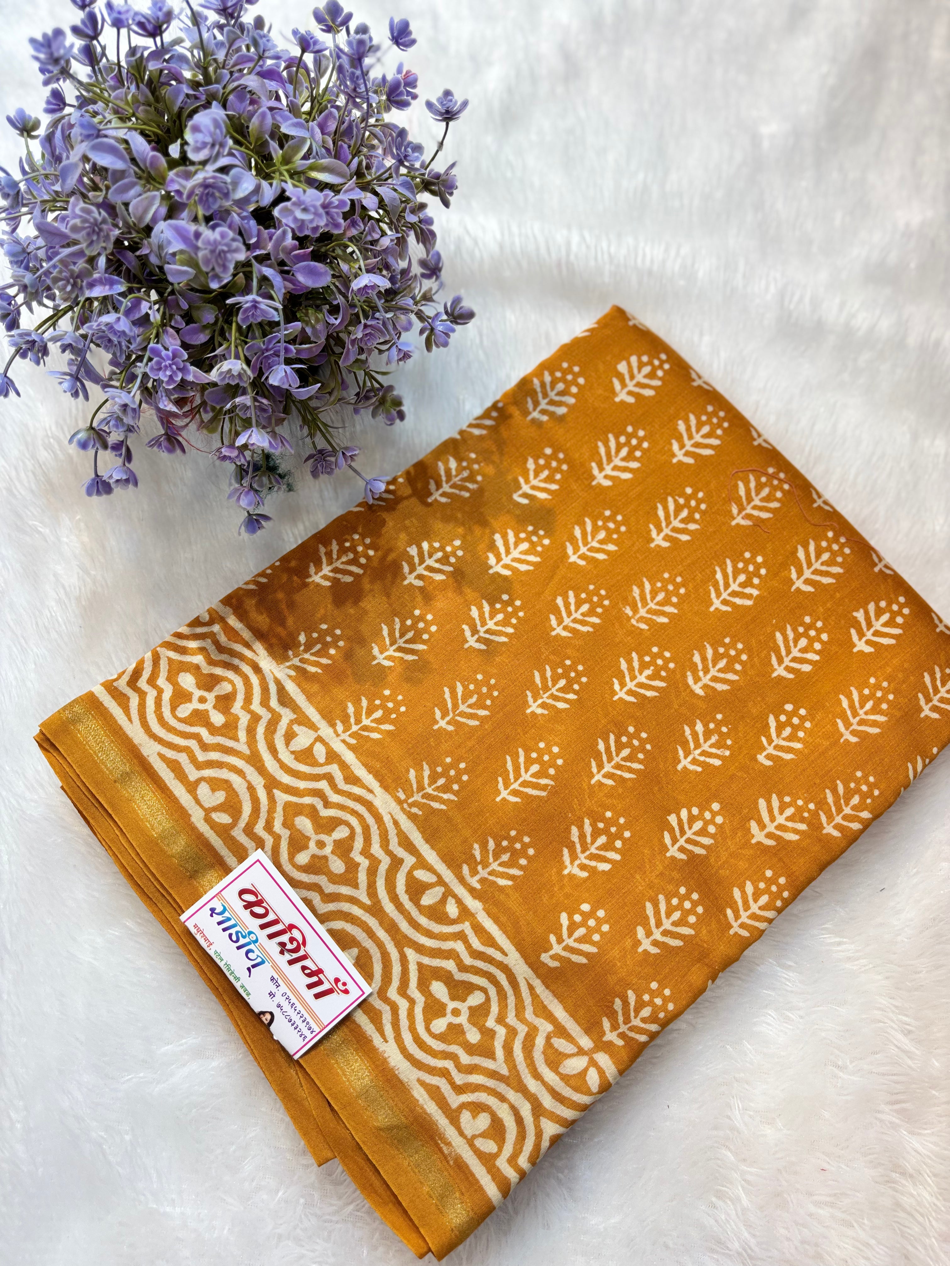 HANDLOOM HAND BLOCK PRINT SAREE