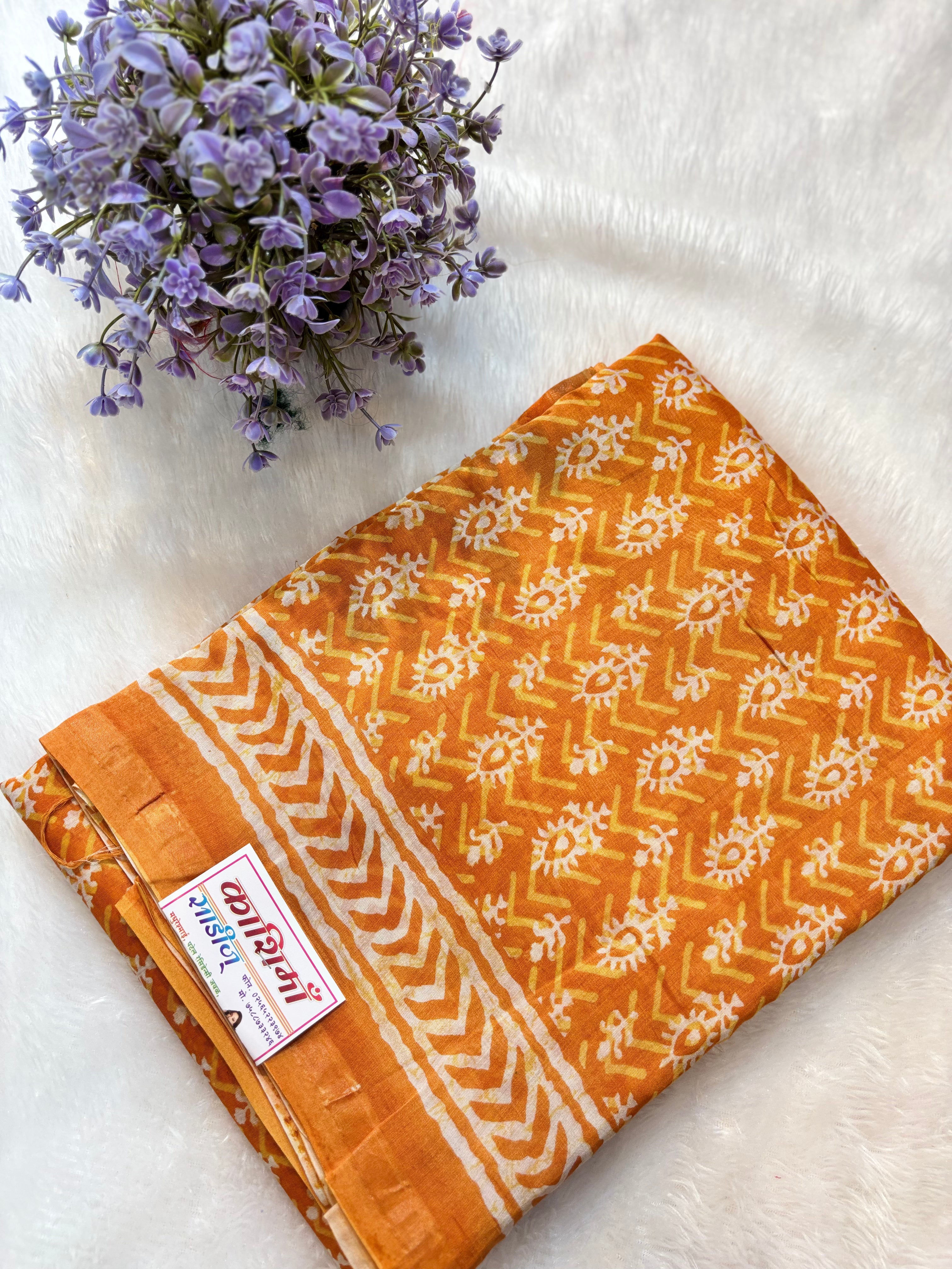 HANDLOOM HAND BLOCK PRINT SAREE