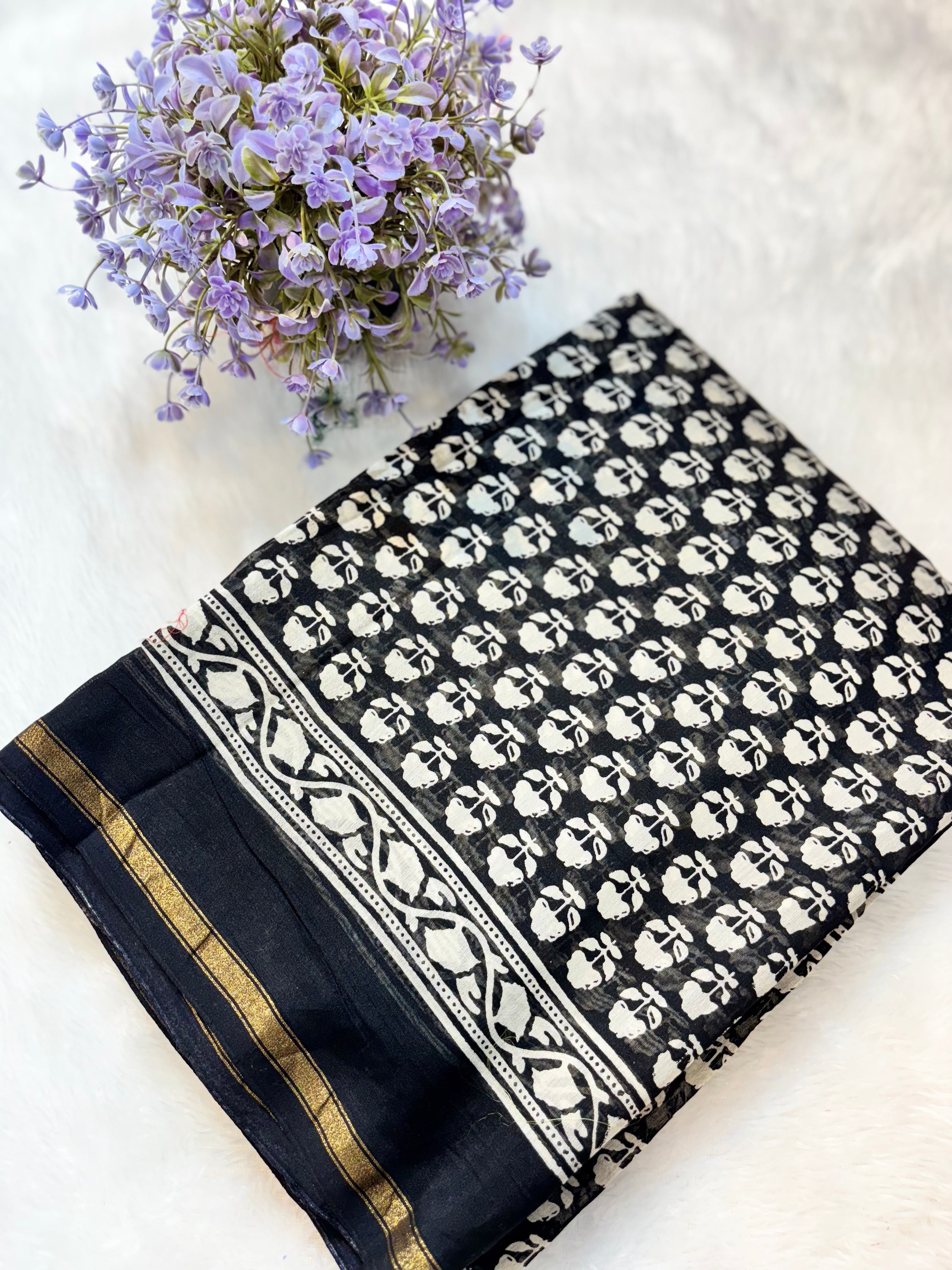 HANDLOOM HAND BLOCK PRINT SAREE