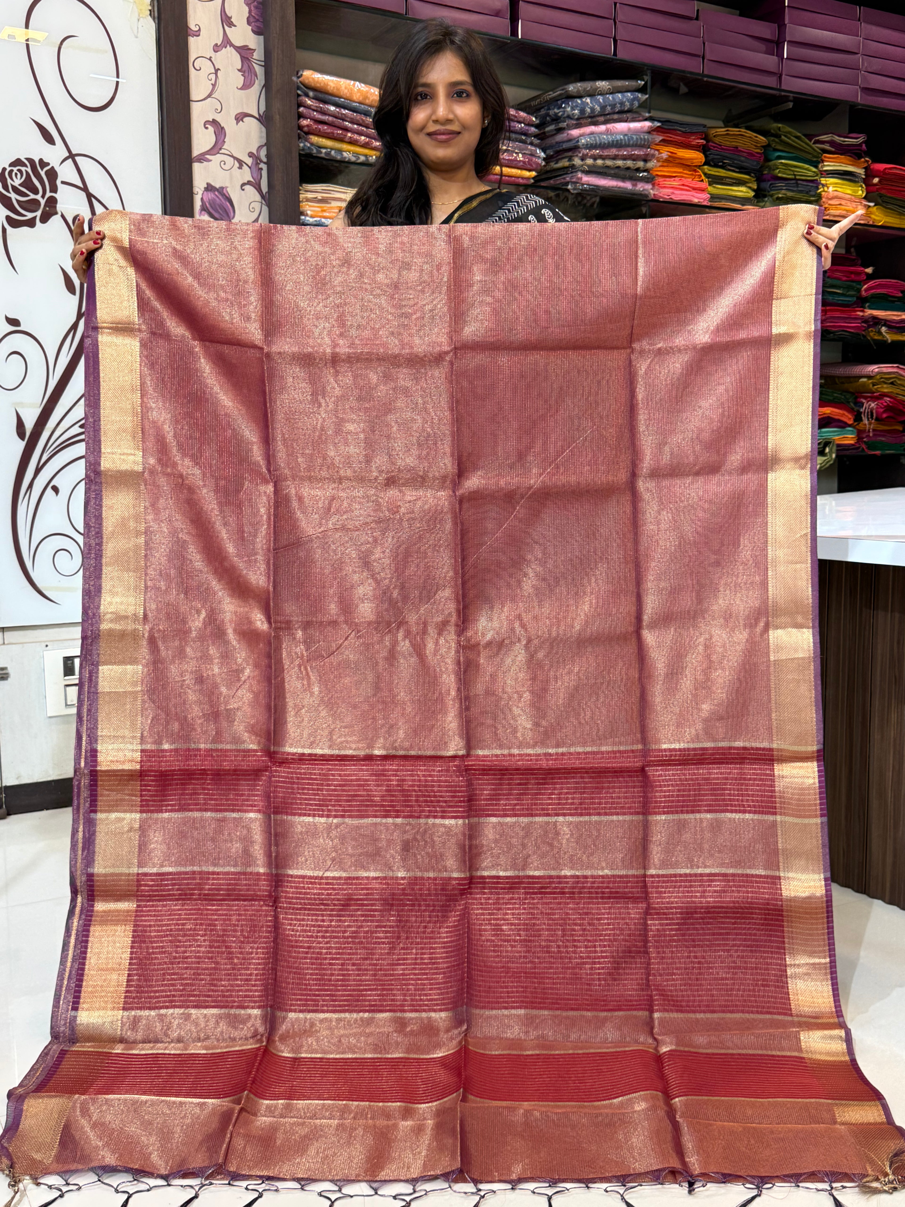 Vrinda cotton Nano checks Maheshwari look like Cotton Saree