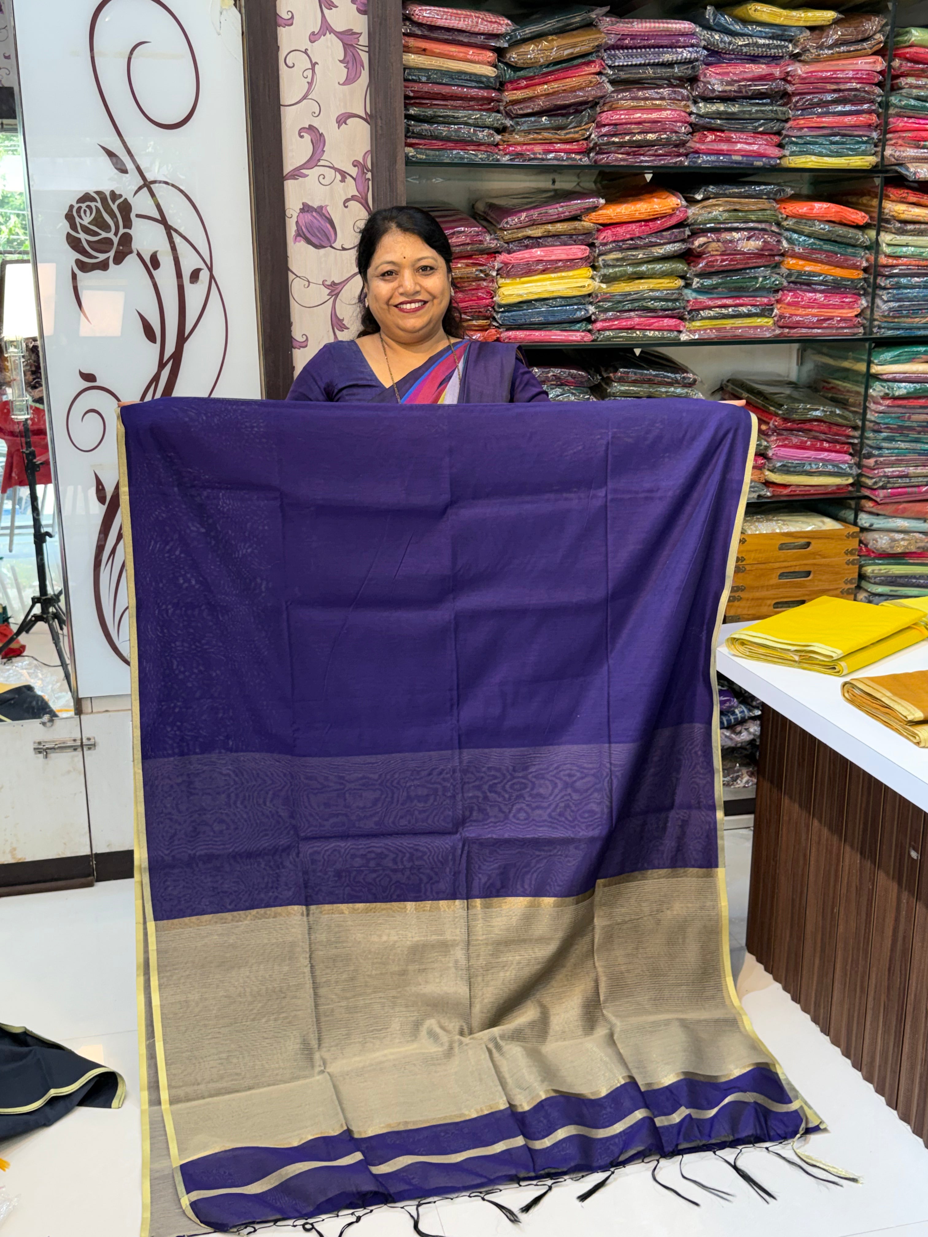 Vrinda Cotton Plain Saree – Elegant Office & Occasion Wear