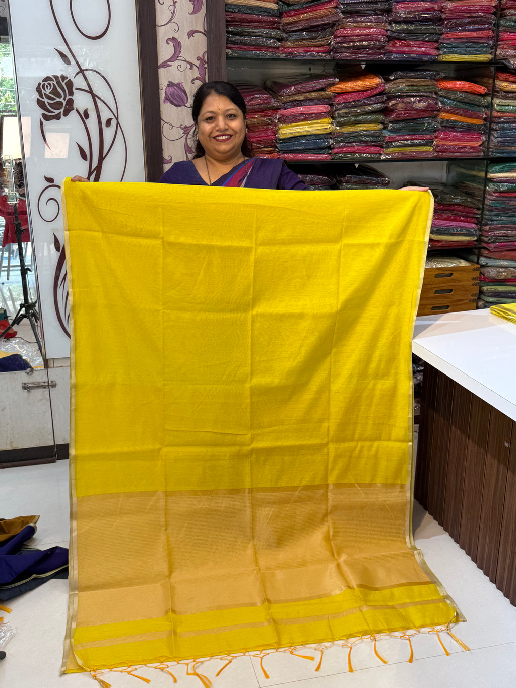 Vrinda Cotton Plain Saree – Elegant Office & Occasion Wear
