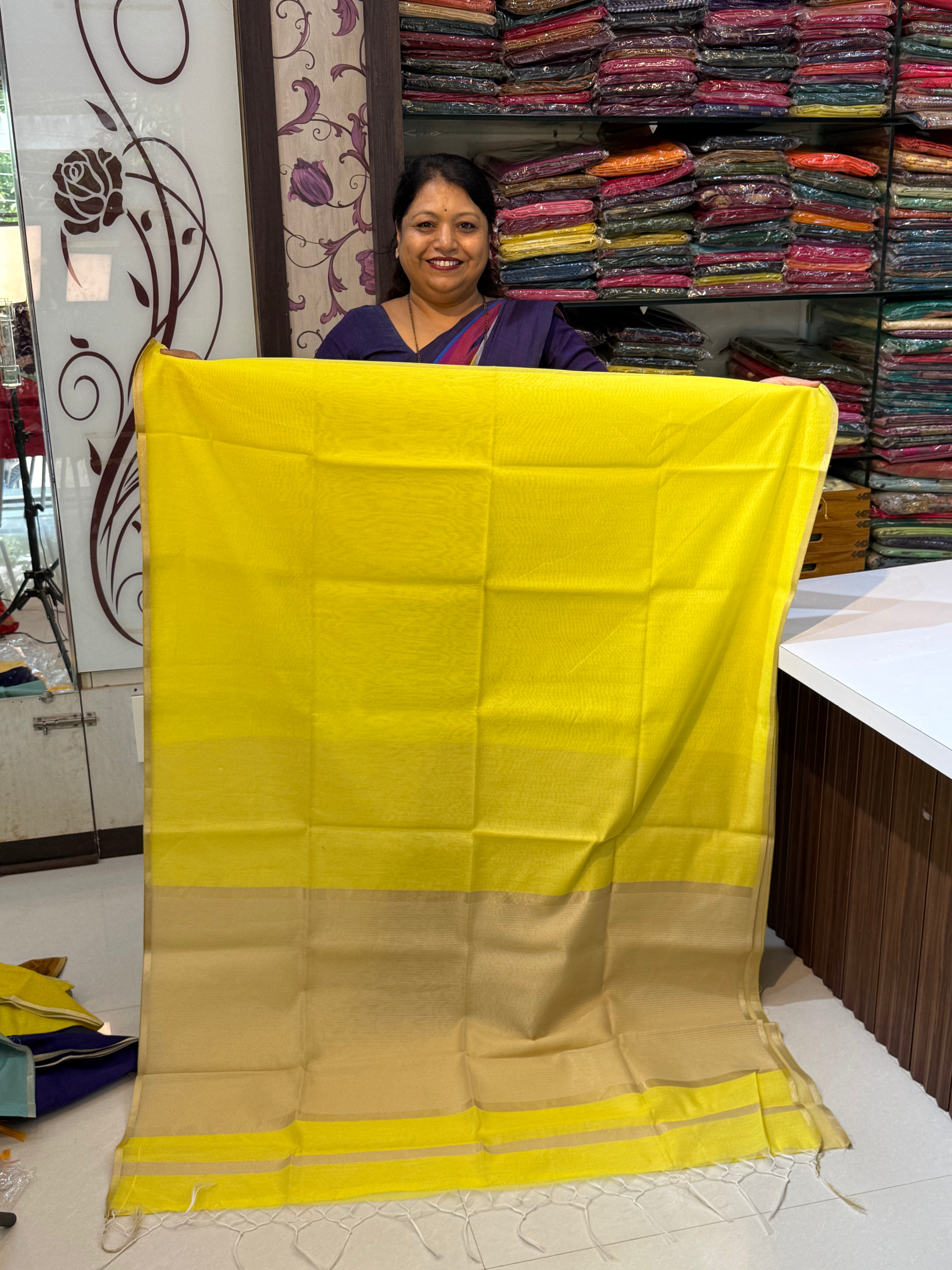 Vrinda Cotton Plain Saree – Elegant Office & Occasion Wear