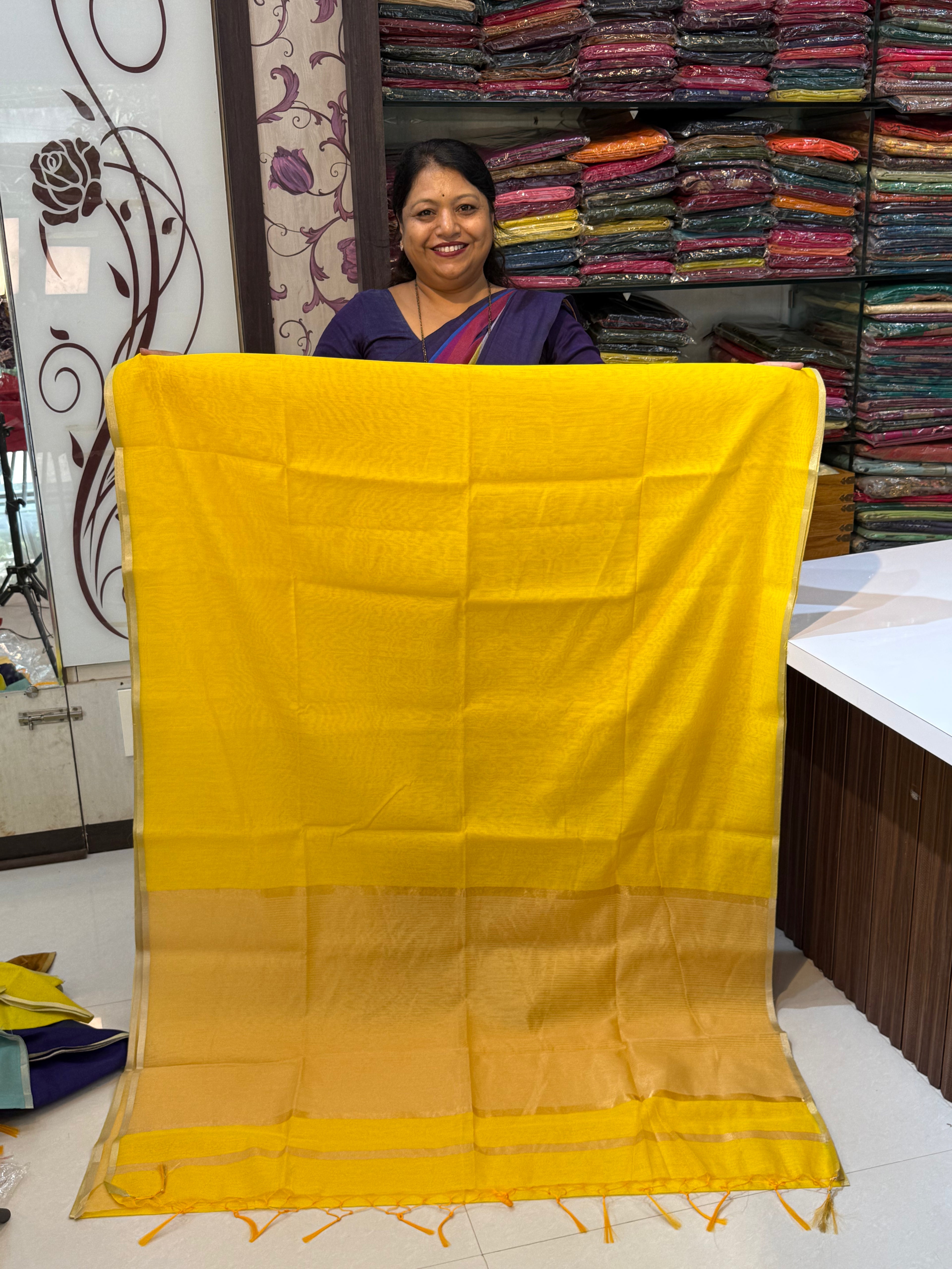 Vrinda Cotton Plain Saree – Elegant Office & Occasion Wear