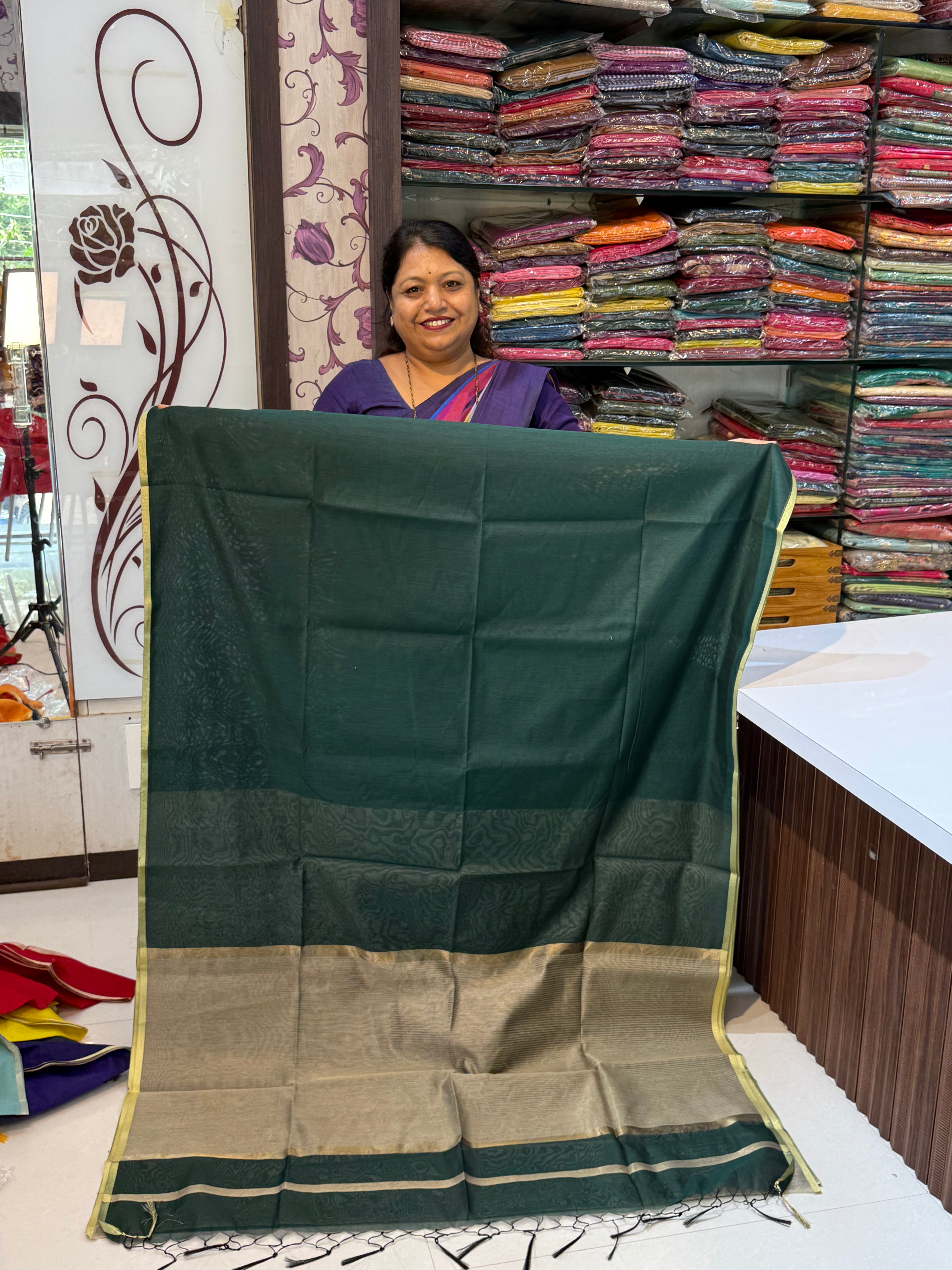 Vrinda Cotton Plain Saree – Elegant Office & Occasion Wear
