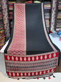 AJRAKH PRINT MIRROR WORK SAREE BLACK