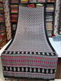 Ajrakh Printed Silk Saree with Mirror Work Detailing