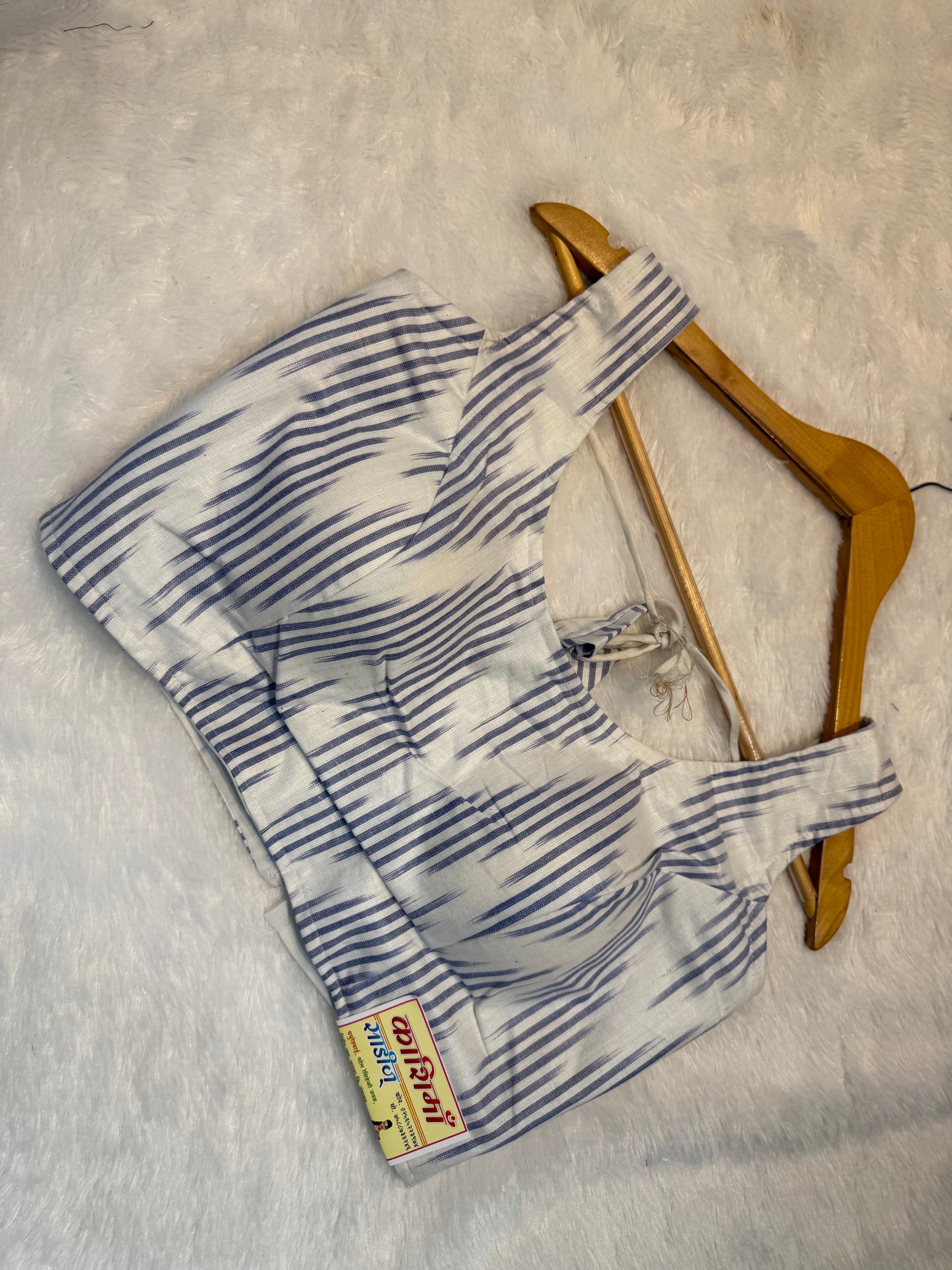 New Launch – Ready Made Ikat Khadi Cotton Blouse Premium Ready Made Ikat Khadi Cotton Blouse | Sizes 38–44