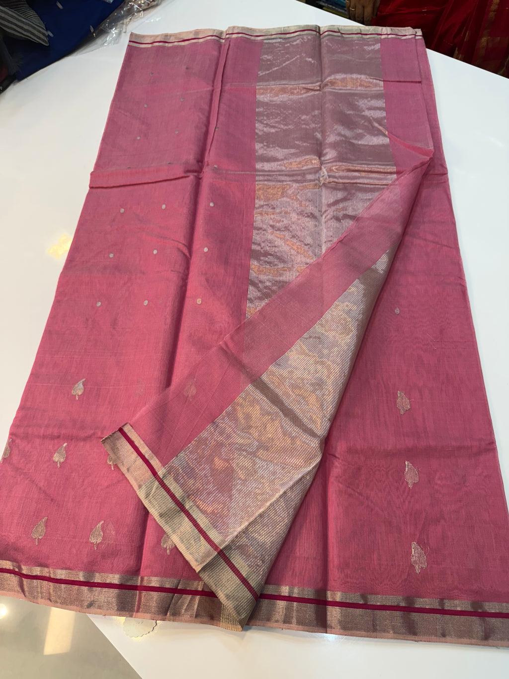 CHANDERI PURESILK SAREE IN PRETTY PINK