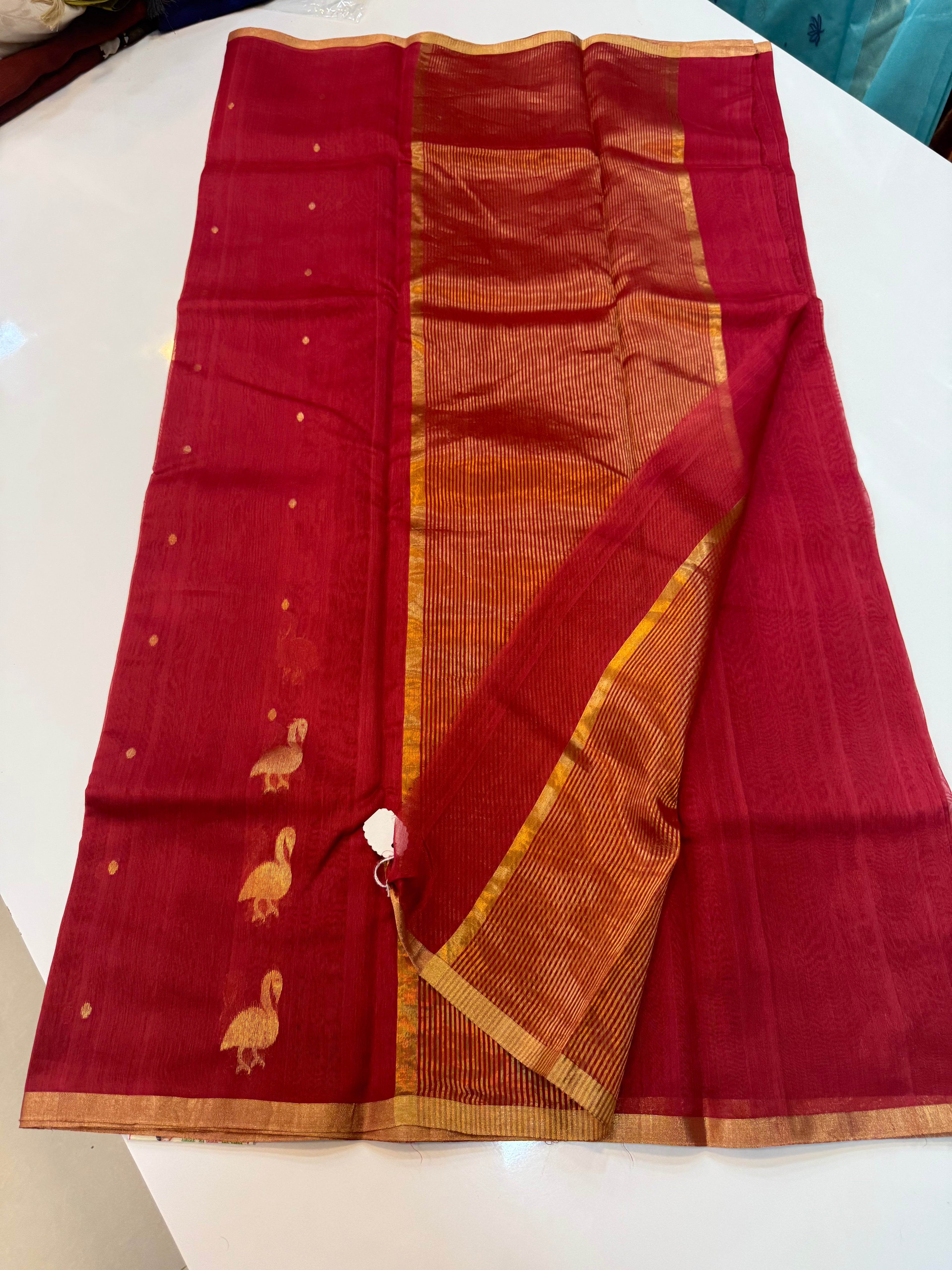 CHANDEI PURE SILK IN CHRRY RED