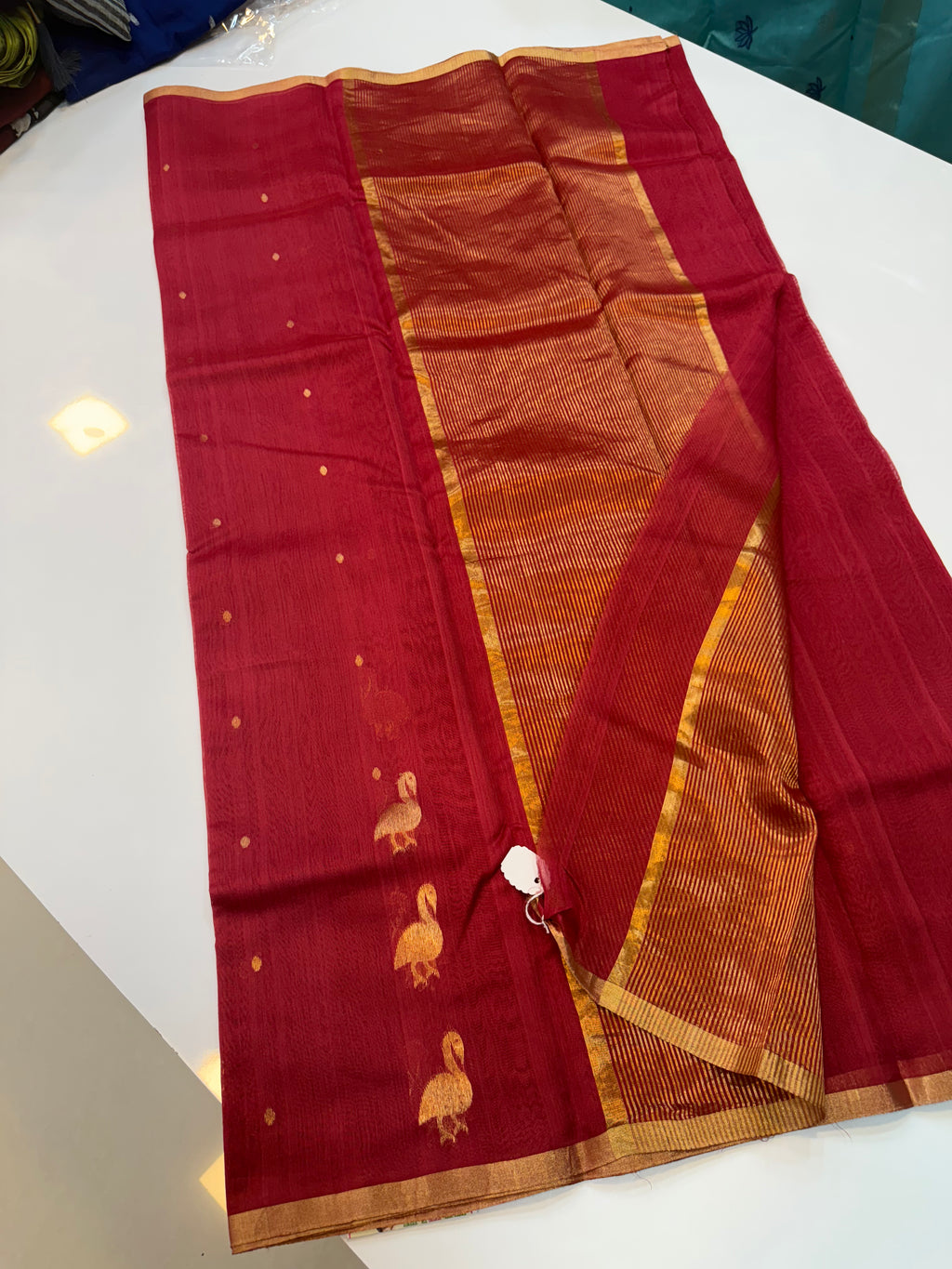 CHANDEI PURE SILK IN CHRRY RED