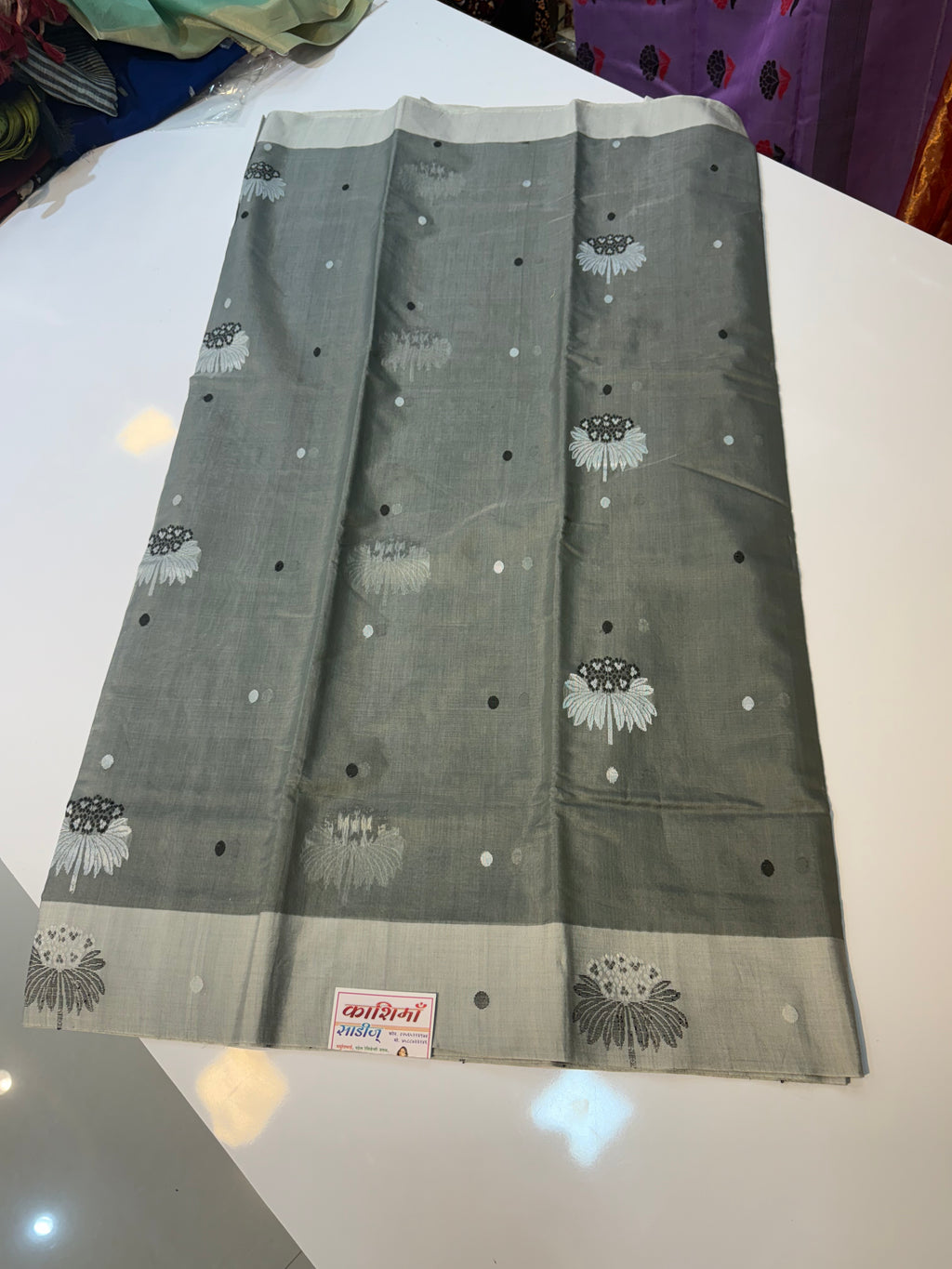 CHANDERI SILK IN ELEGANT GRAY COLOUR