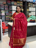 CHANDEI PURE SILK IN CHRRY RED