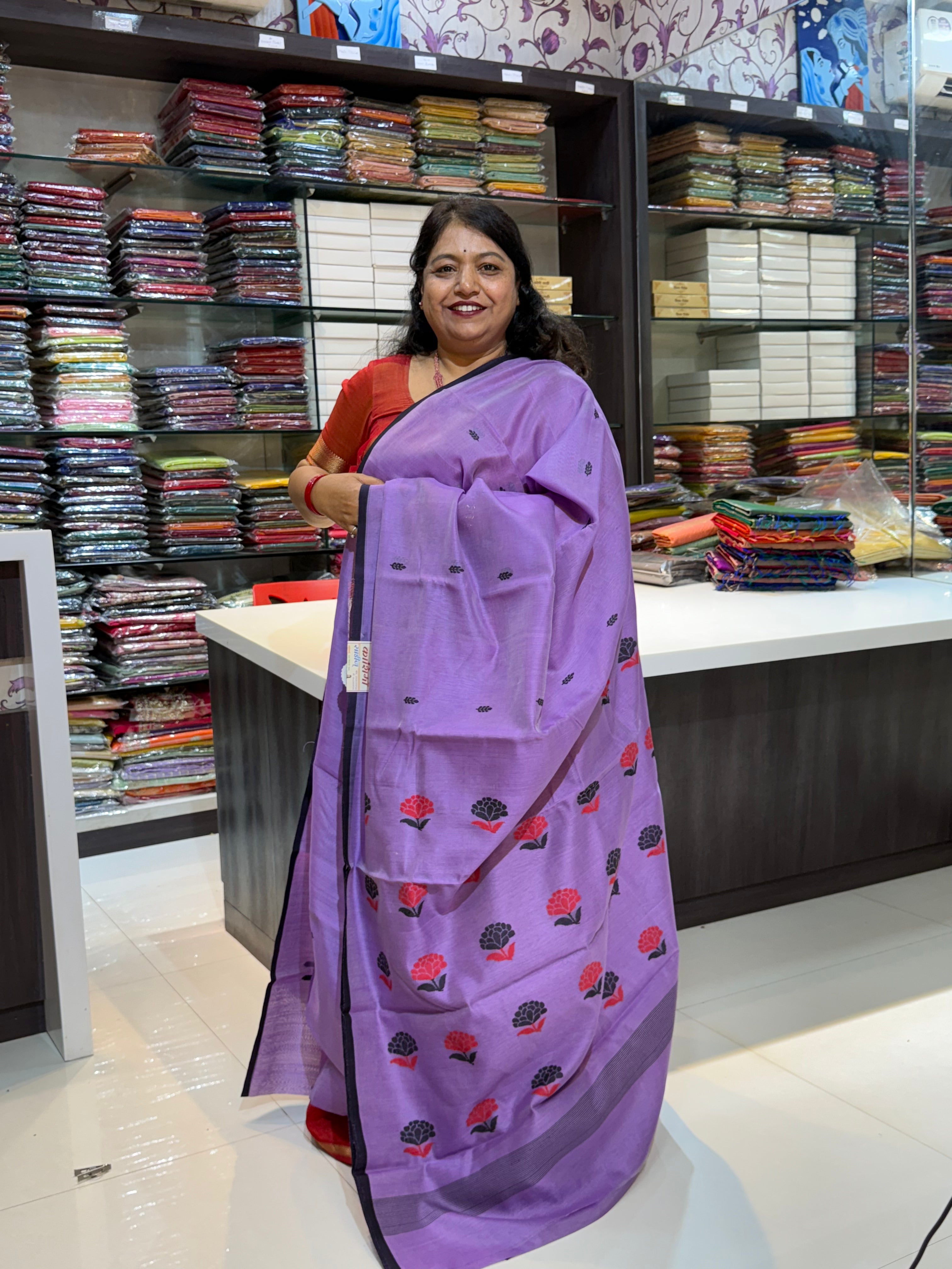 CHANDERI SILK IN PURPLE ELEGANCE