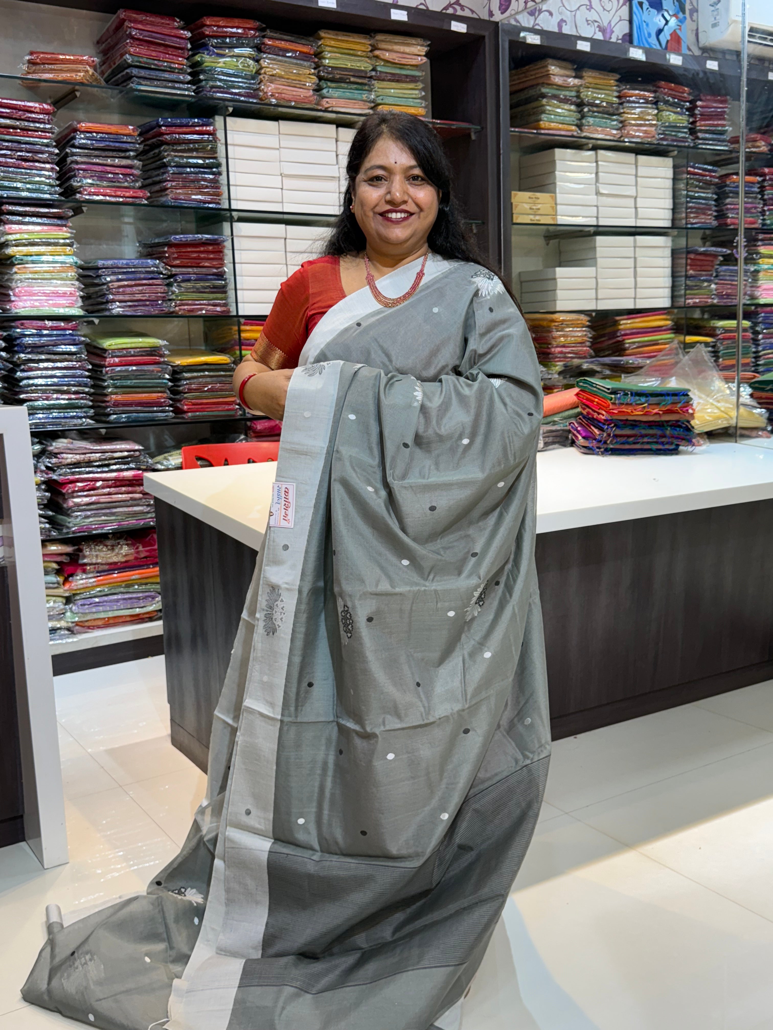 CHANDERI SILK IN ELEGANT GRAY COLOUR