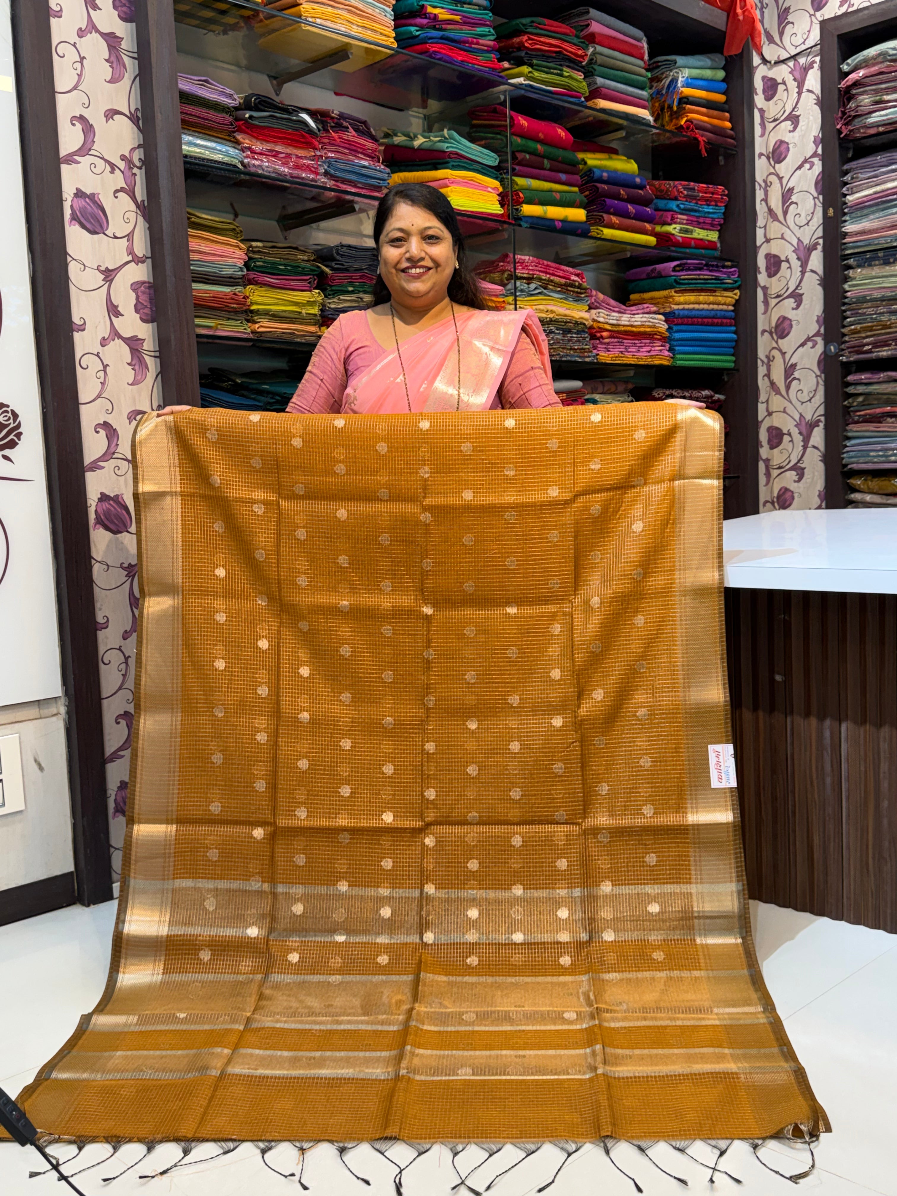 Vrinda Cotton Zari Checks with Butta Sarees
