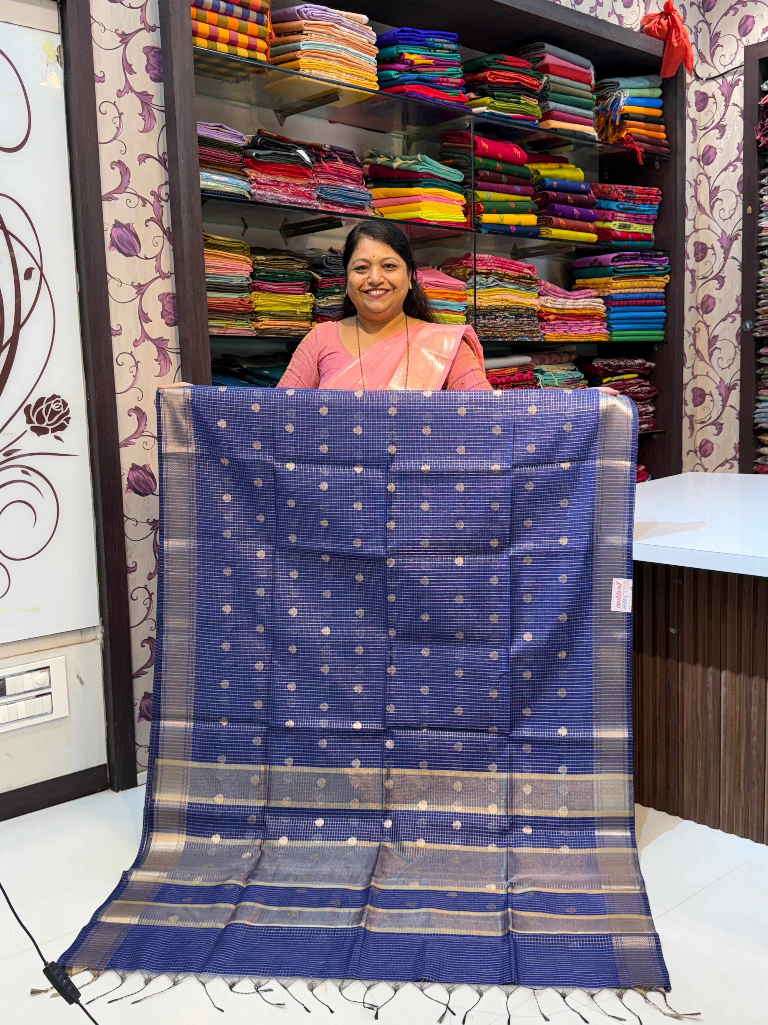 Vrinda Cotton Zari Checks with Butta Sarees