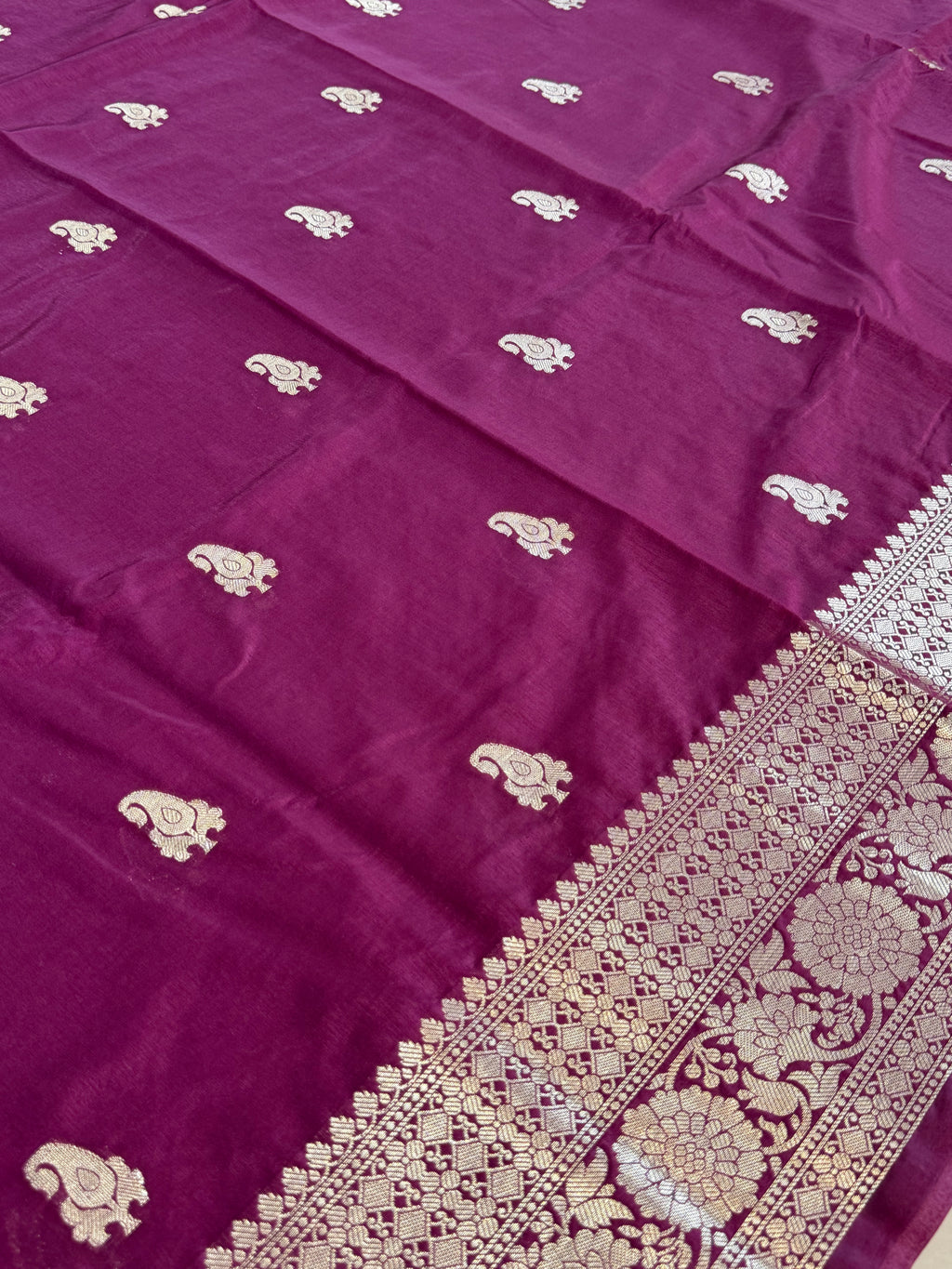 Magenta Pink Banarasi Silk Saree – Art Georgette Semi Silk | Rich Designer Weave | 6.5 Mtrs with Blouse Piece