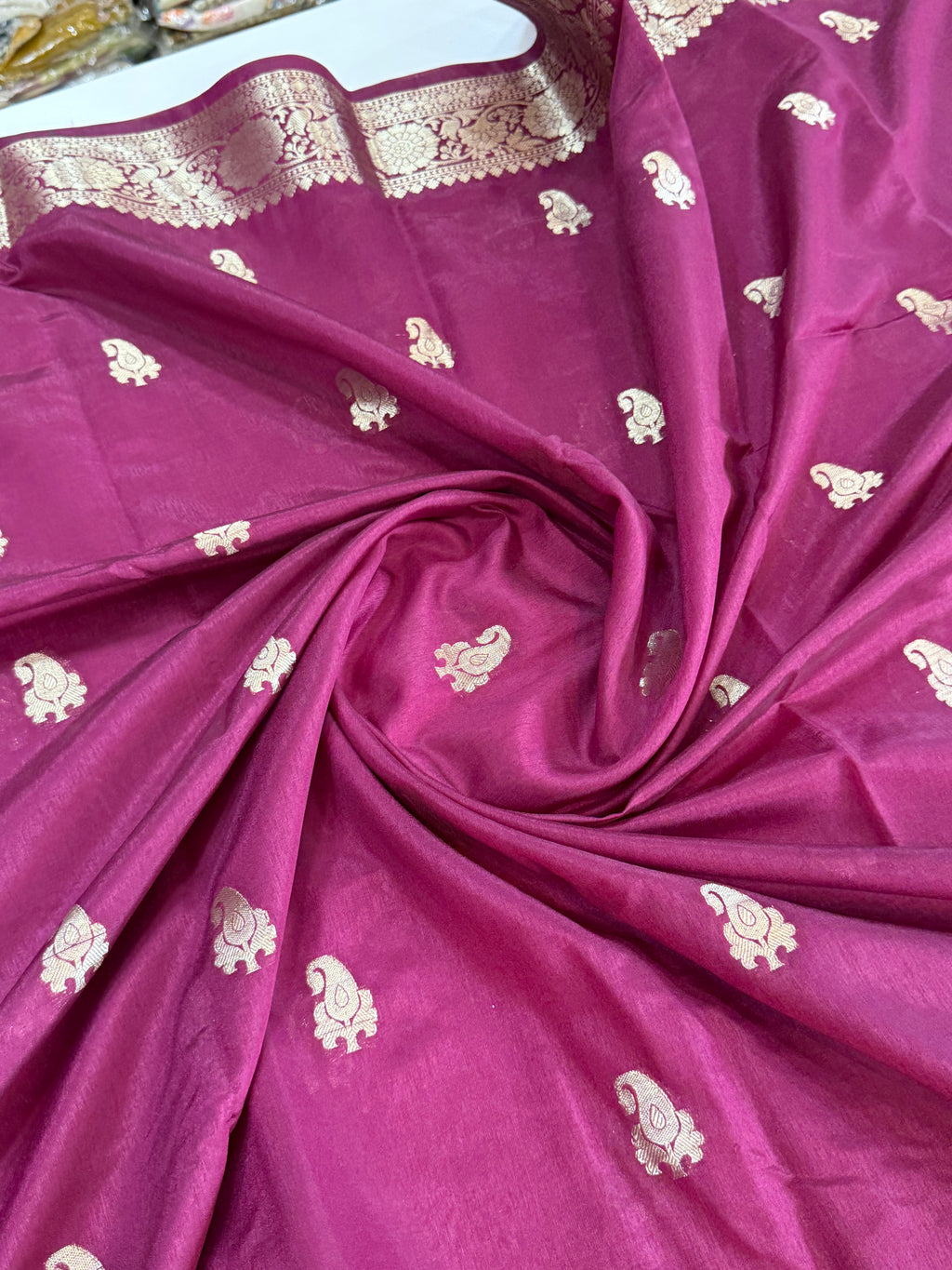 Magenta Pink Banarasi Silk Saree – Art Georgette Semi Silk | Rich Designer Weave | 6.5 Mtrs with Blouse Piece