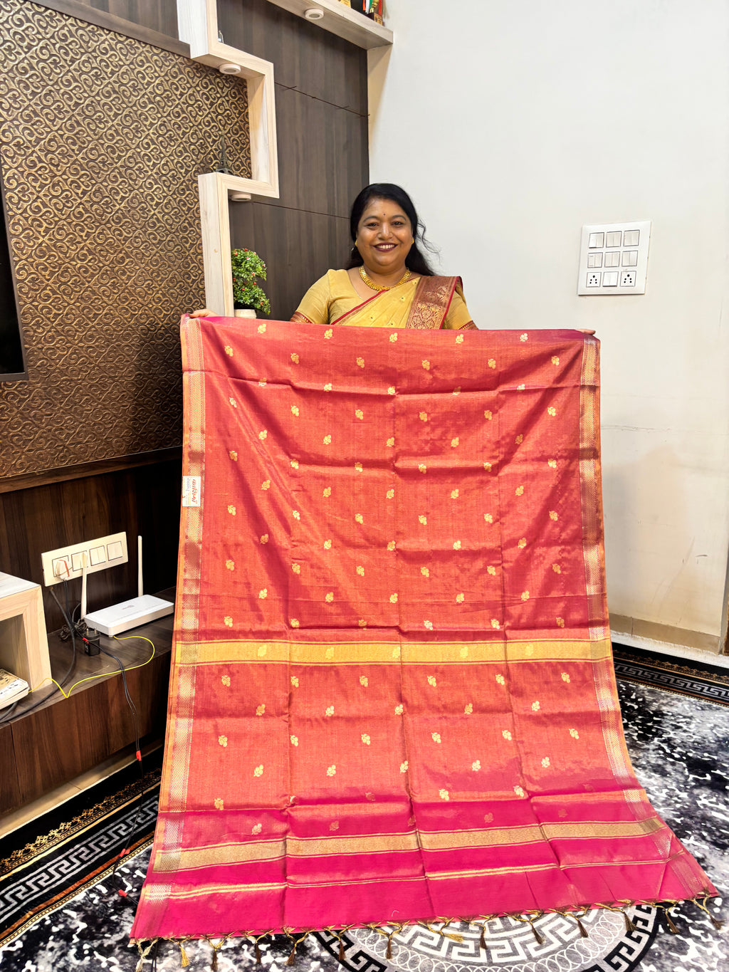VRIN-21 | Tissue Belpatta Butta Vrinda Cotton Saree