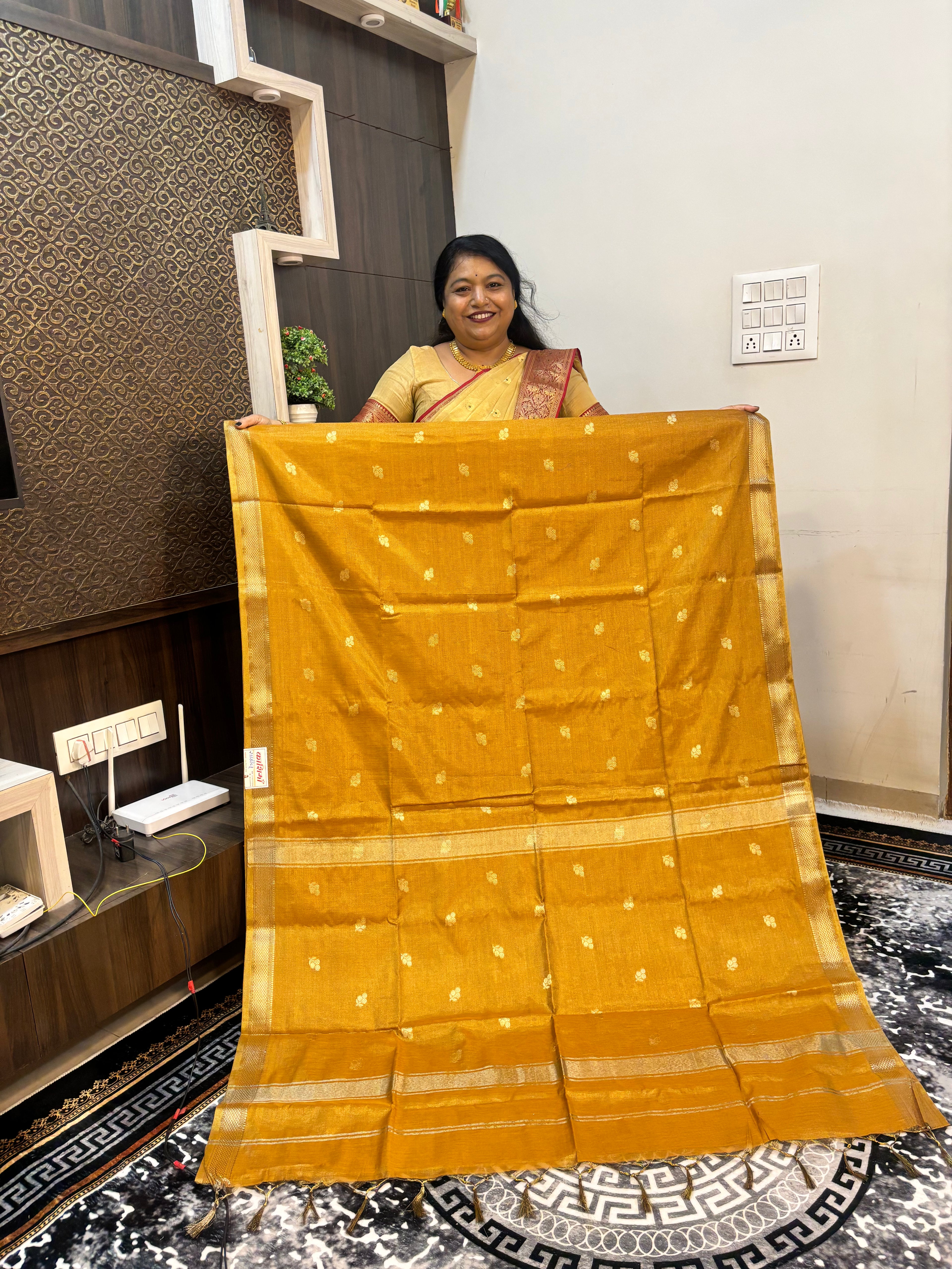 VRIN-21 | Tissue Belpatta Butta Vrinda Cotton Saree