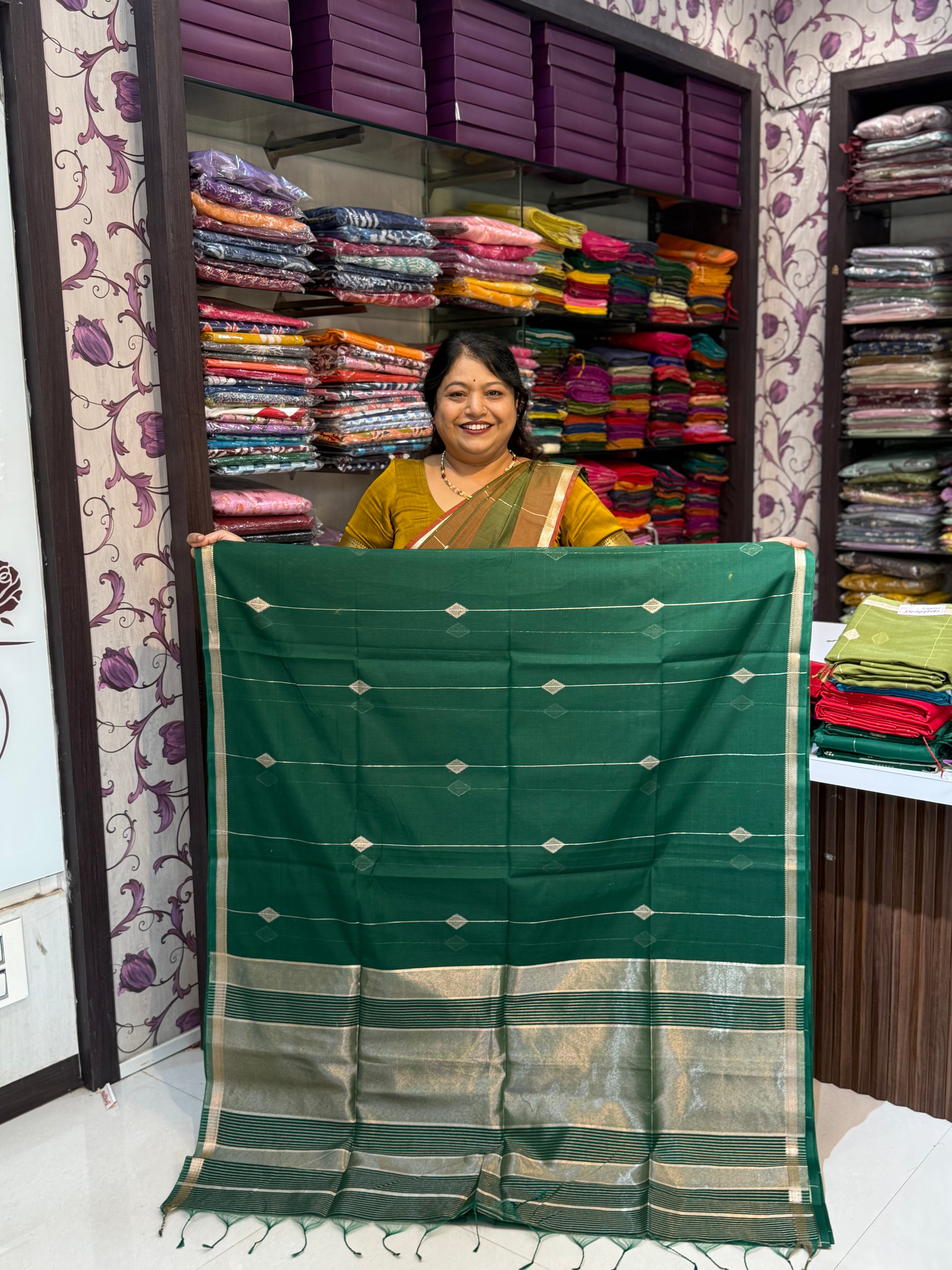 Vrinda Pure Cotton Lining Butta Saree