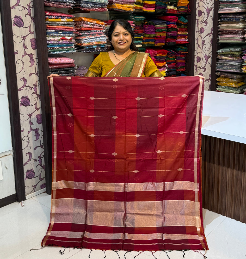 Vrinda Cotton Lining Butta Shaded Saree