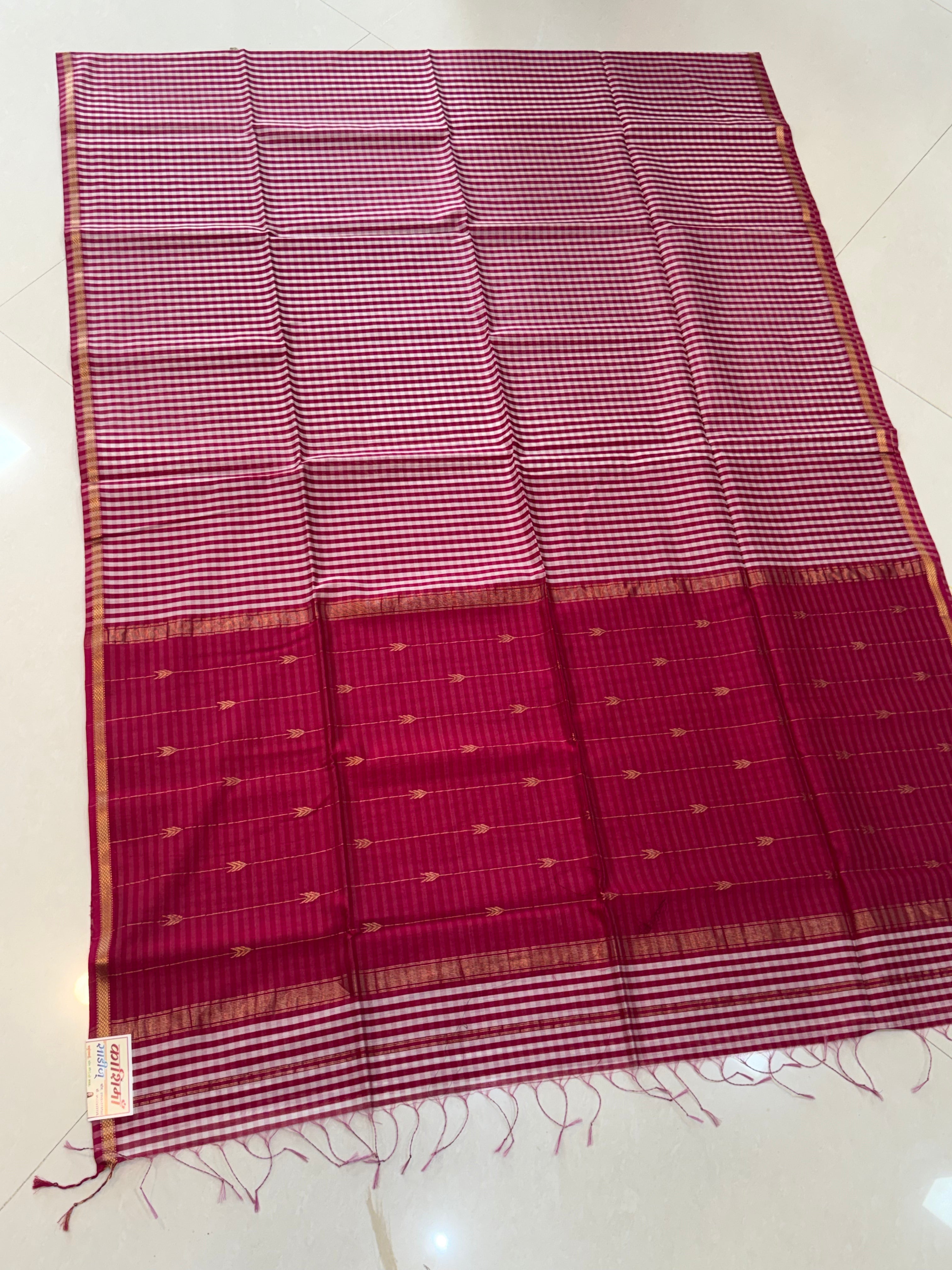 Checks Maheshwari Handloom Saree – Timeless Checks, Traditional Grace
