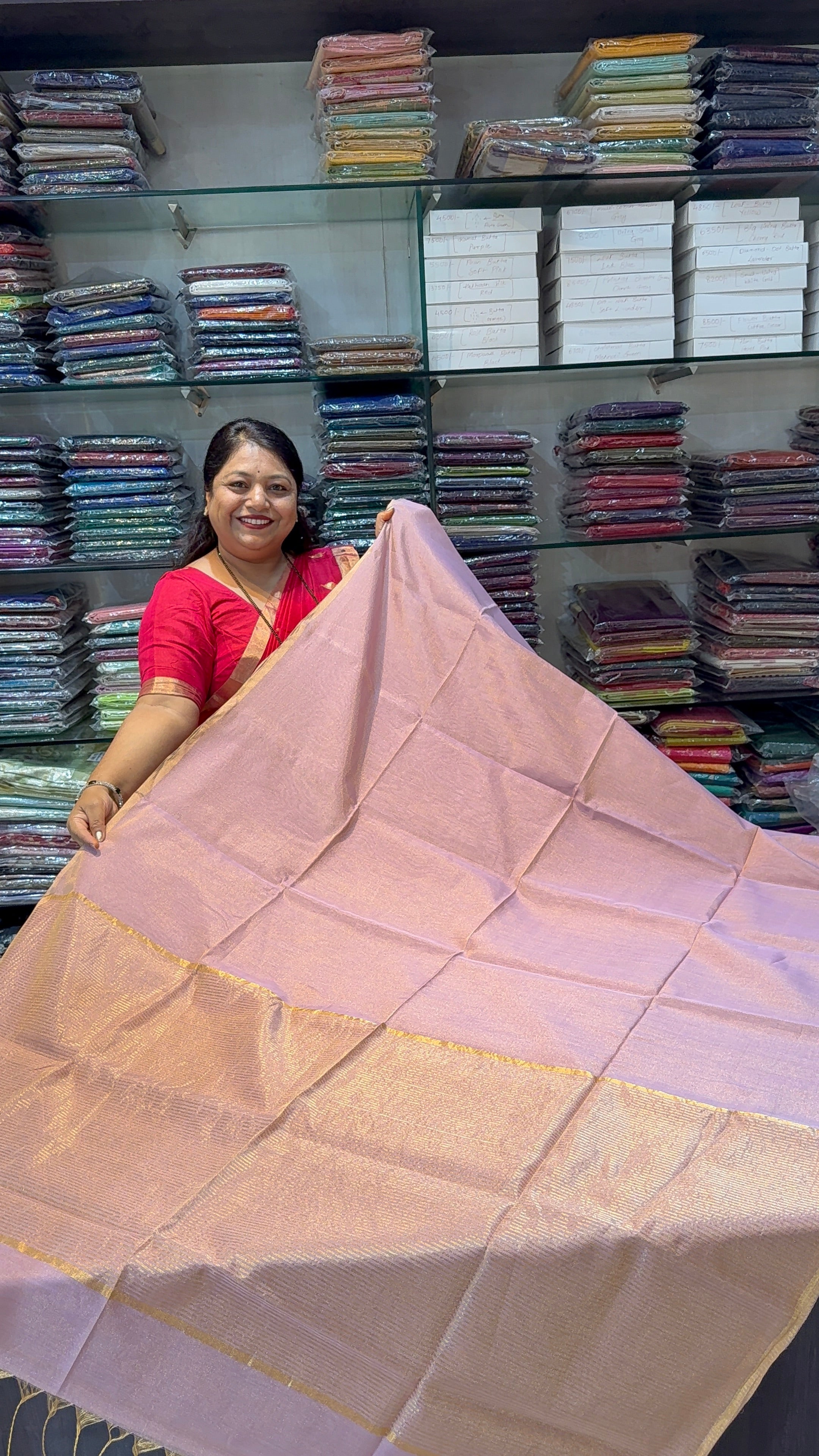 Plain Tissue Maheshwari Saree – Pure Handloom Elegance