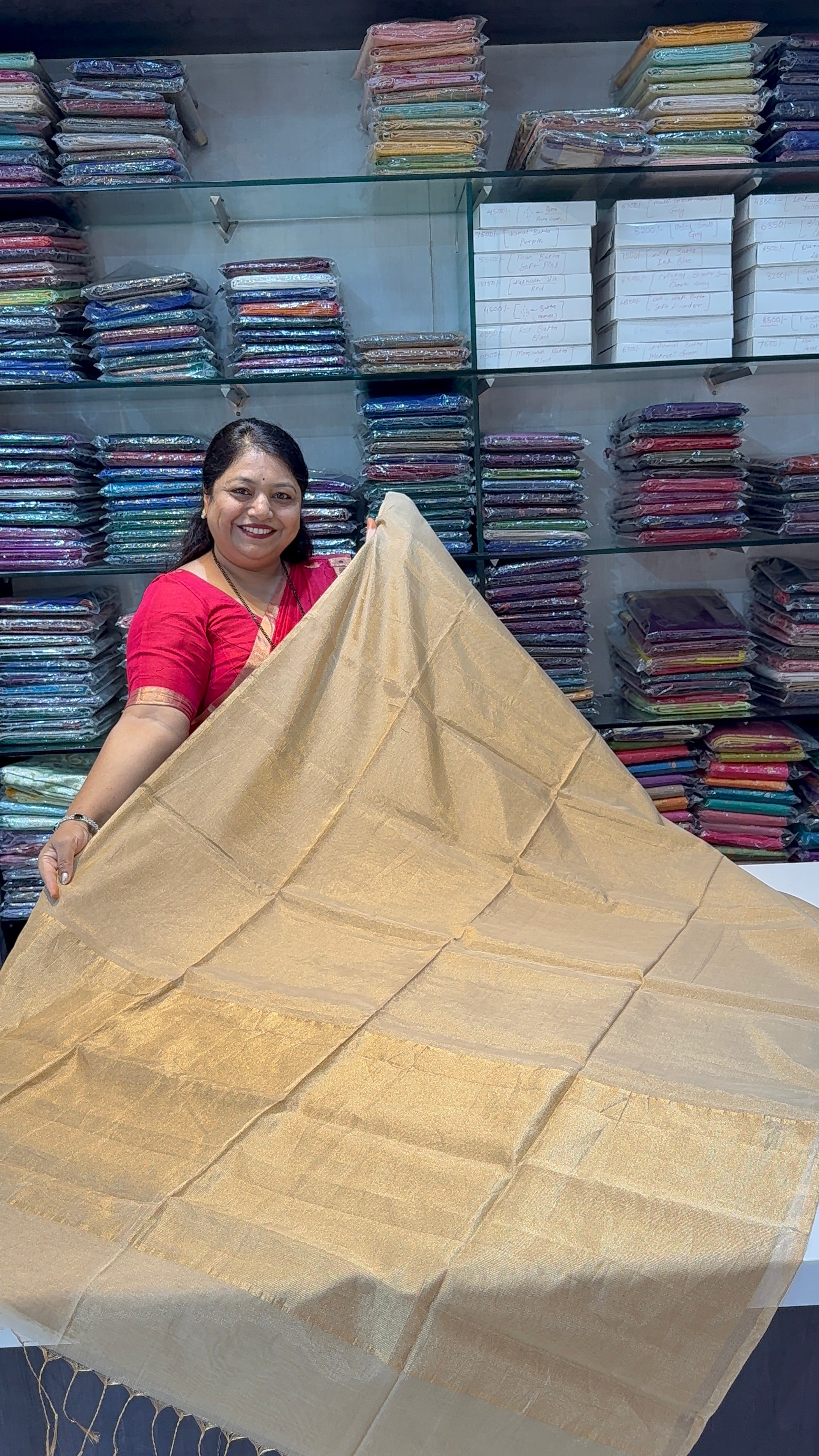 Plain Tissue Maheshwari Saree – Pure Handloom Elegance