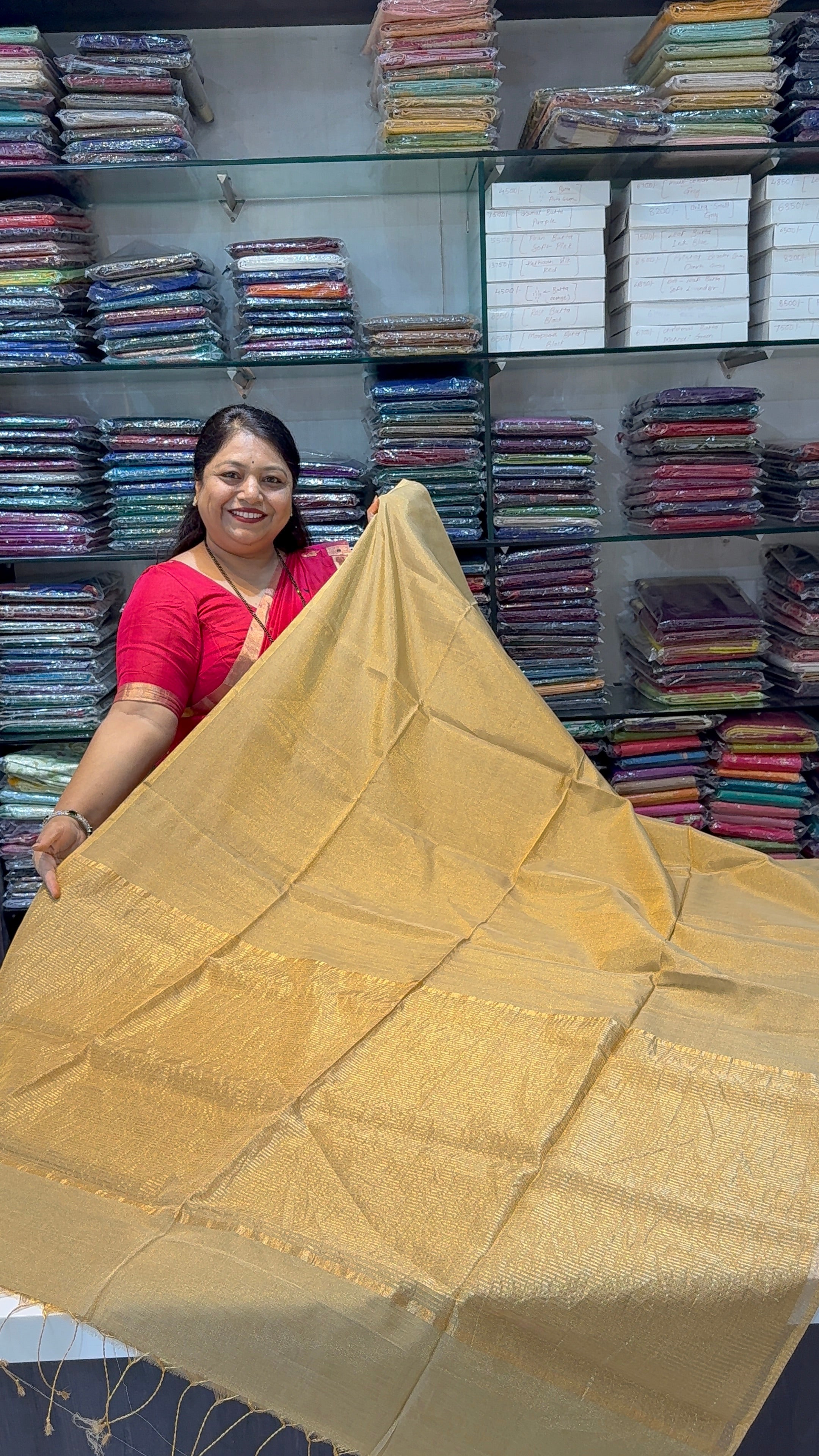 Plain Tissue Maheshwari Saree – Pure Handloom Elegance