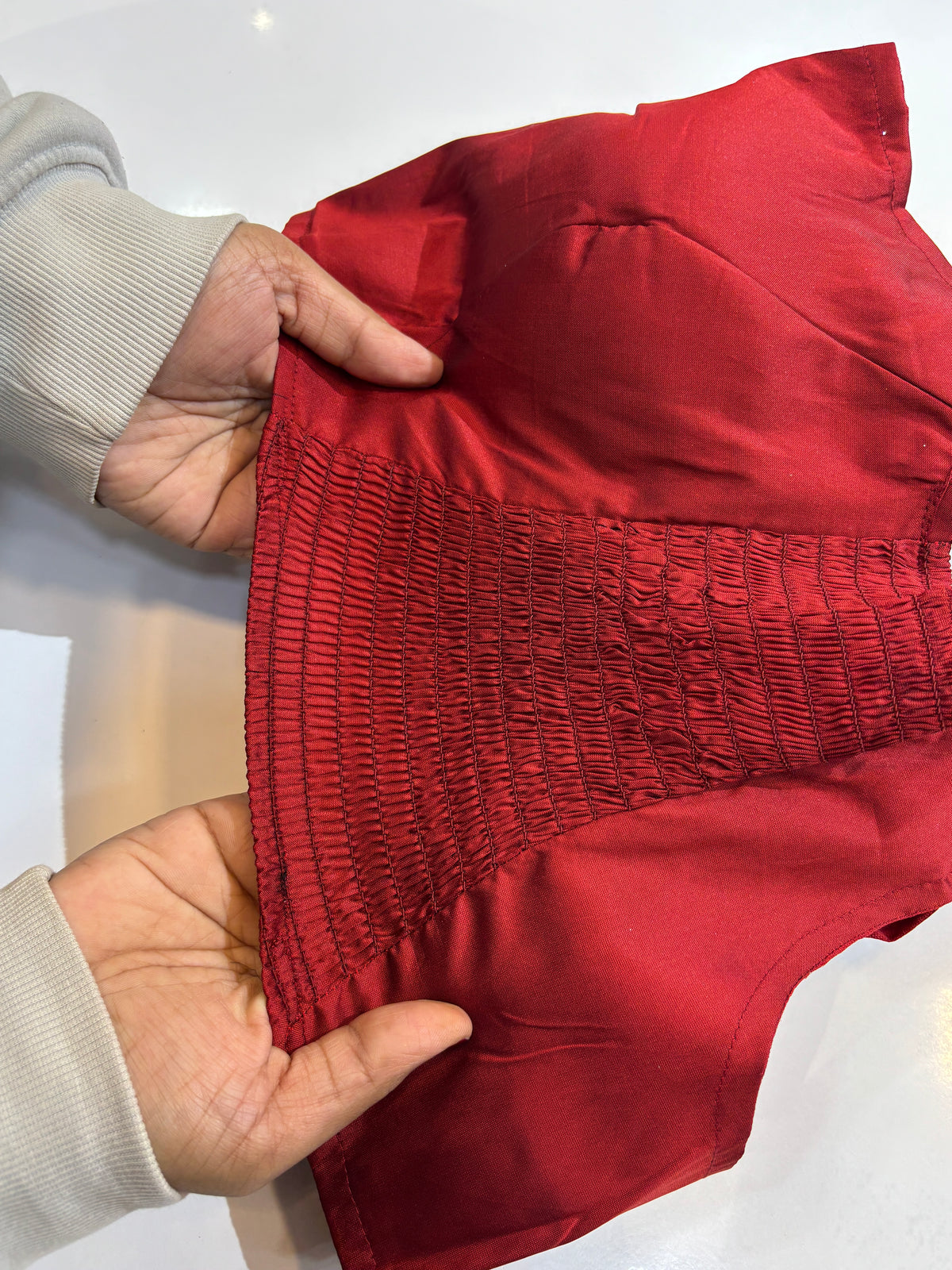 Plain Stretchable Padded Blouse – Maroon