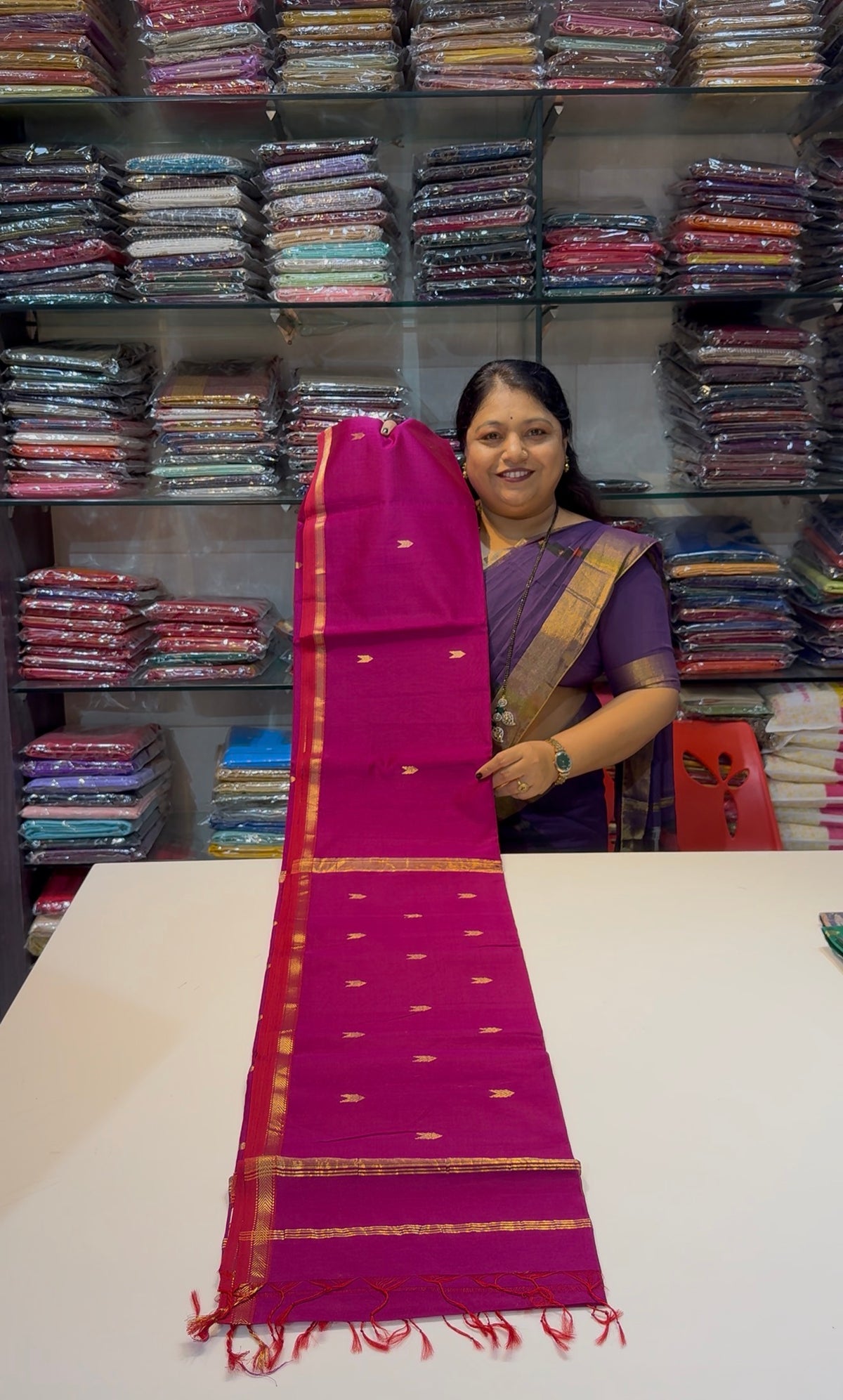 Arrow Butta Maheshwari Handloom Saree