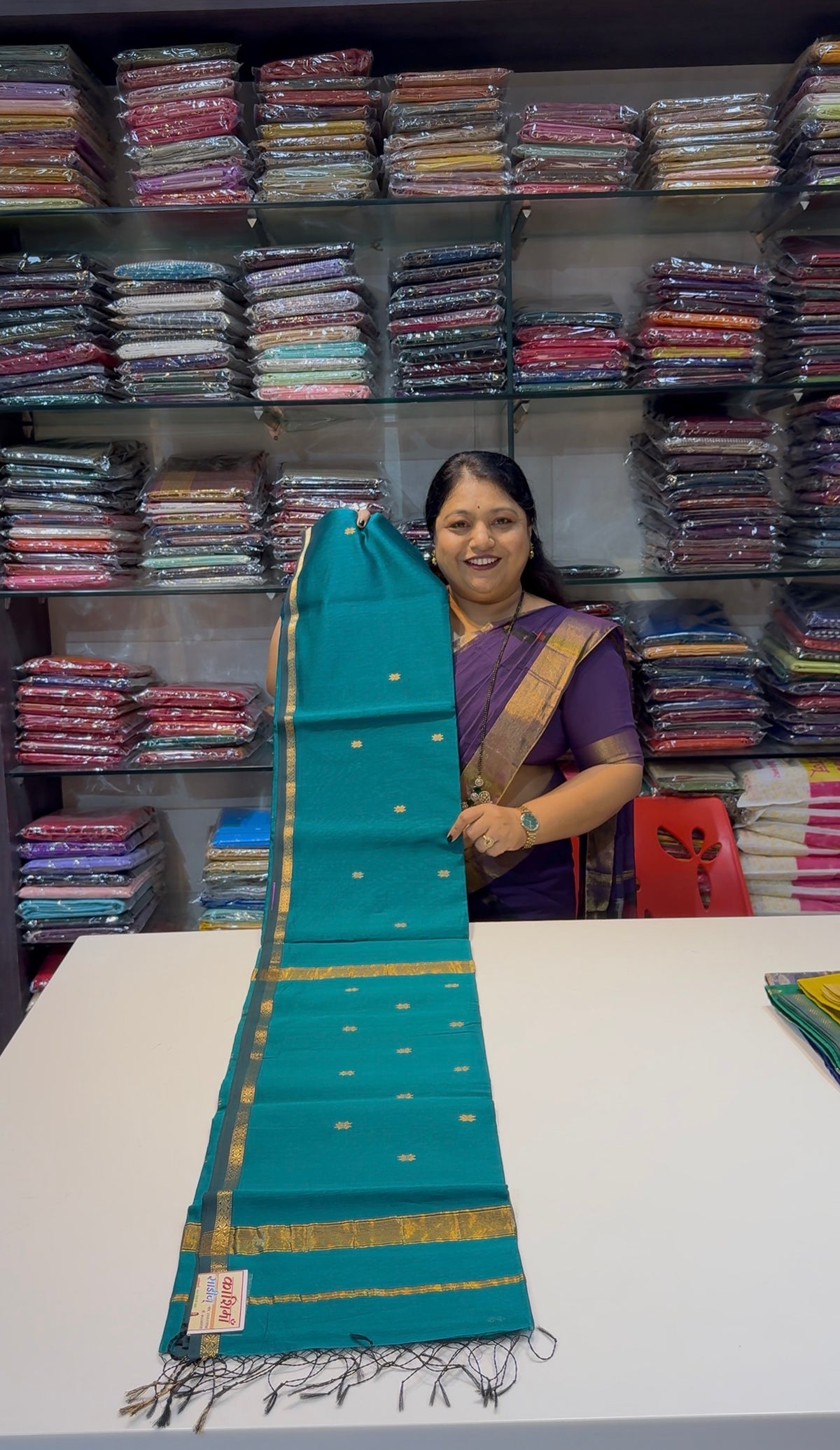 Arrow Butta Maheshwari Handloom Saree