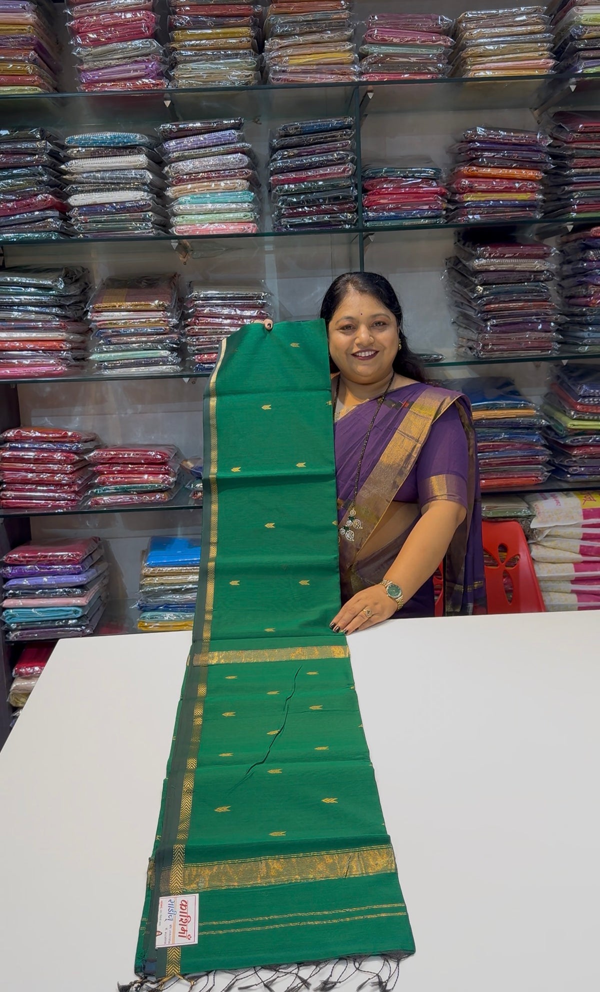 Arrow Butta Maheshwari Handloom Saree