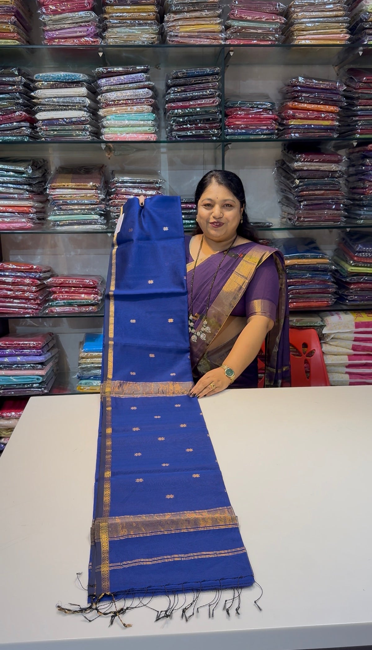 Arrow Butta Maheshwari Handloom Saree