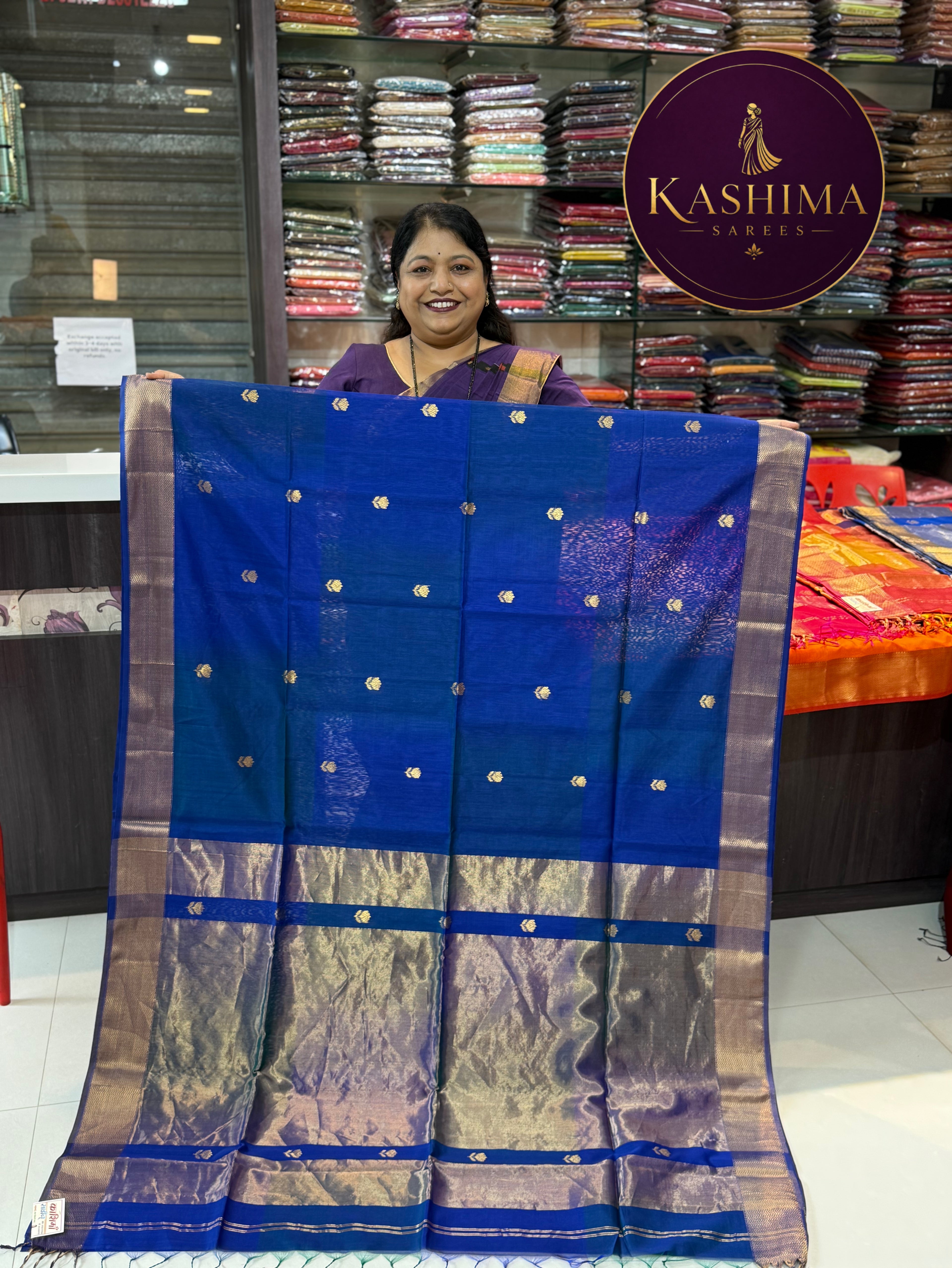 Kaml Butta Maheshwari Handloom Saree