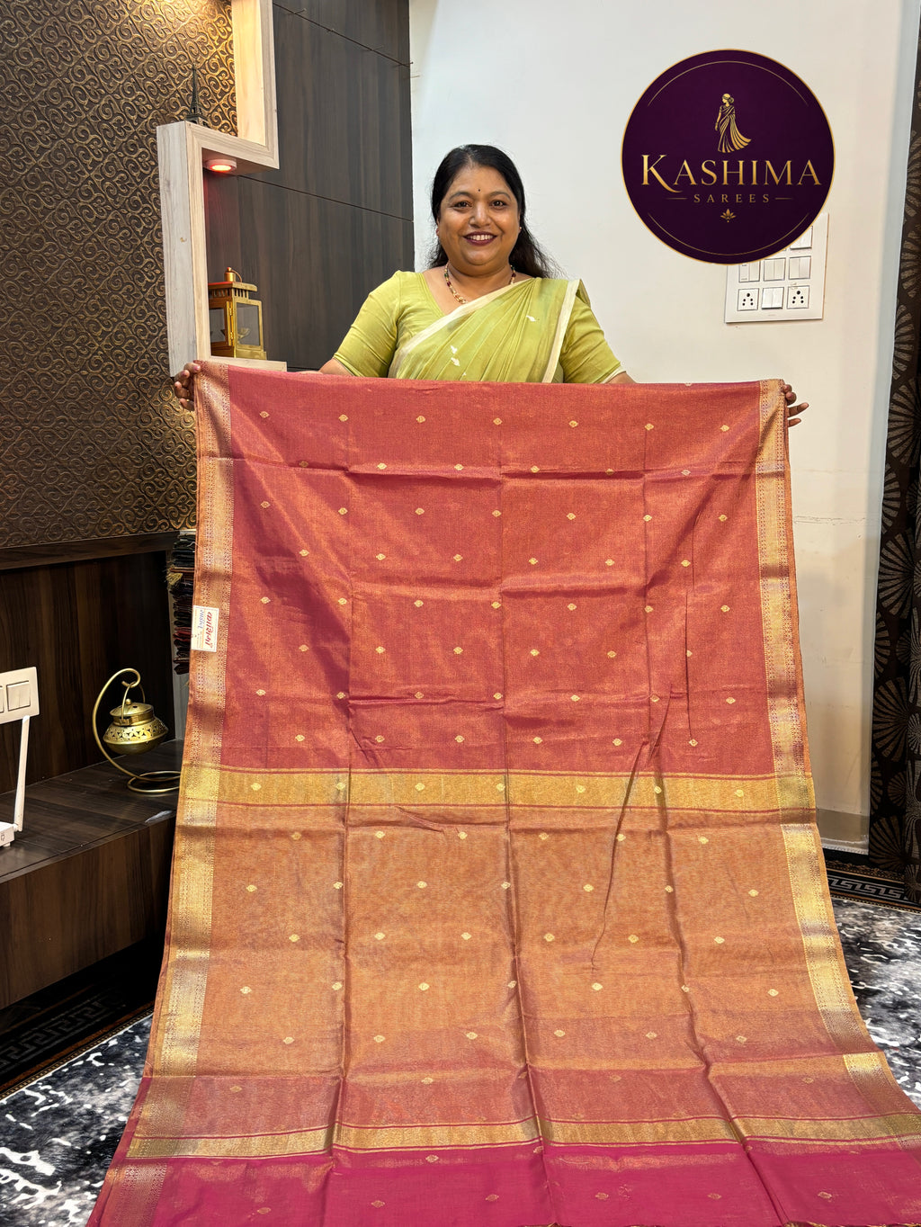 VRIN-12 | Small Diamond Butta Tissue Vrinda Cotton Saree