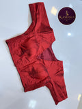Plain Stretchable Padded Blouse – Maroon