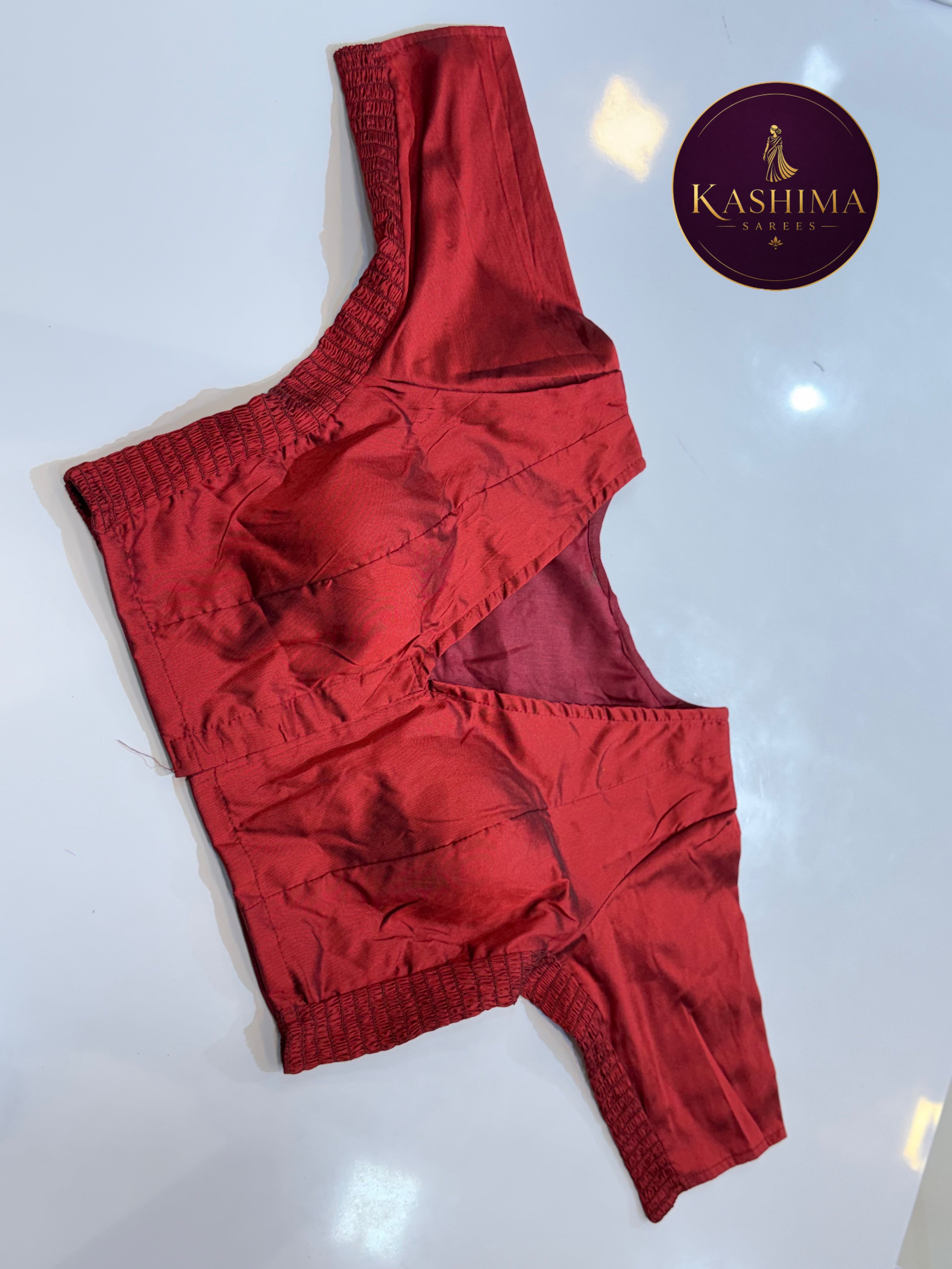 Plain Stretchable Padded Blouse – Maroon