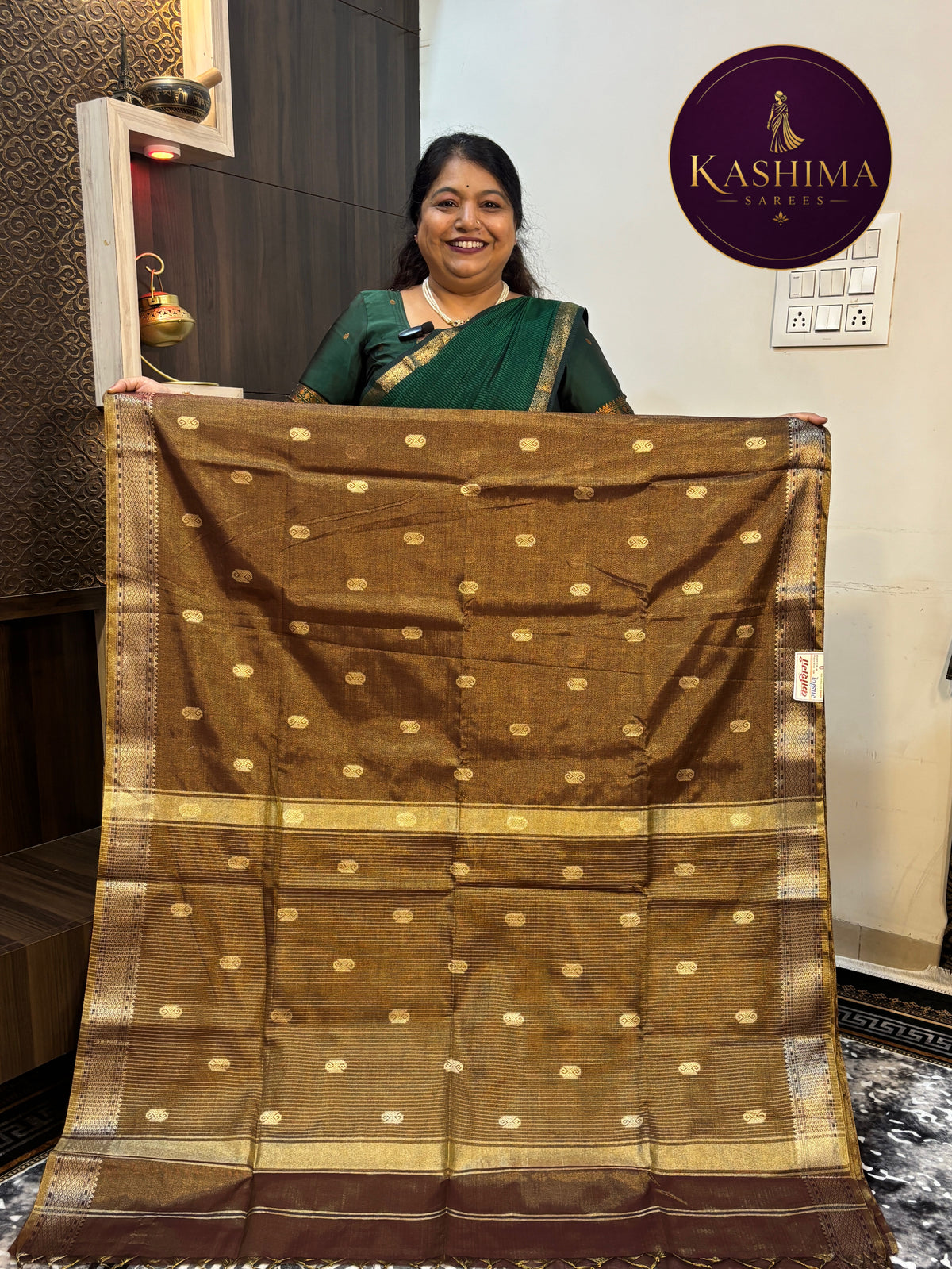 VRIN-14 | Kyuri Butta Tissue Vrinda Cotton Saree – Elegant & Timeless