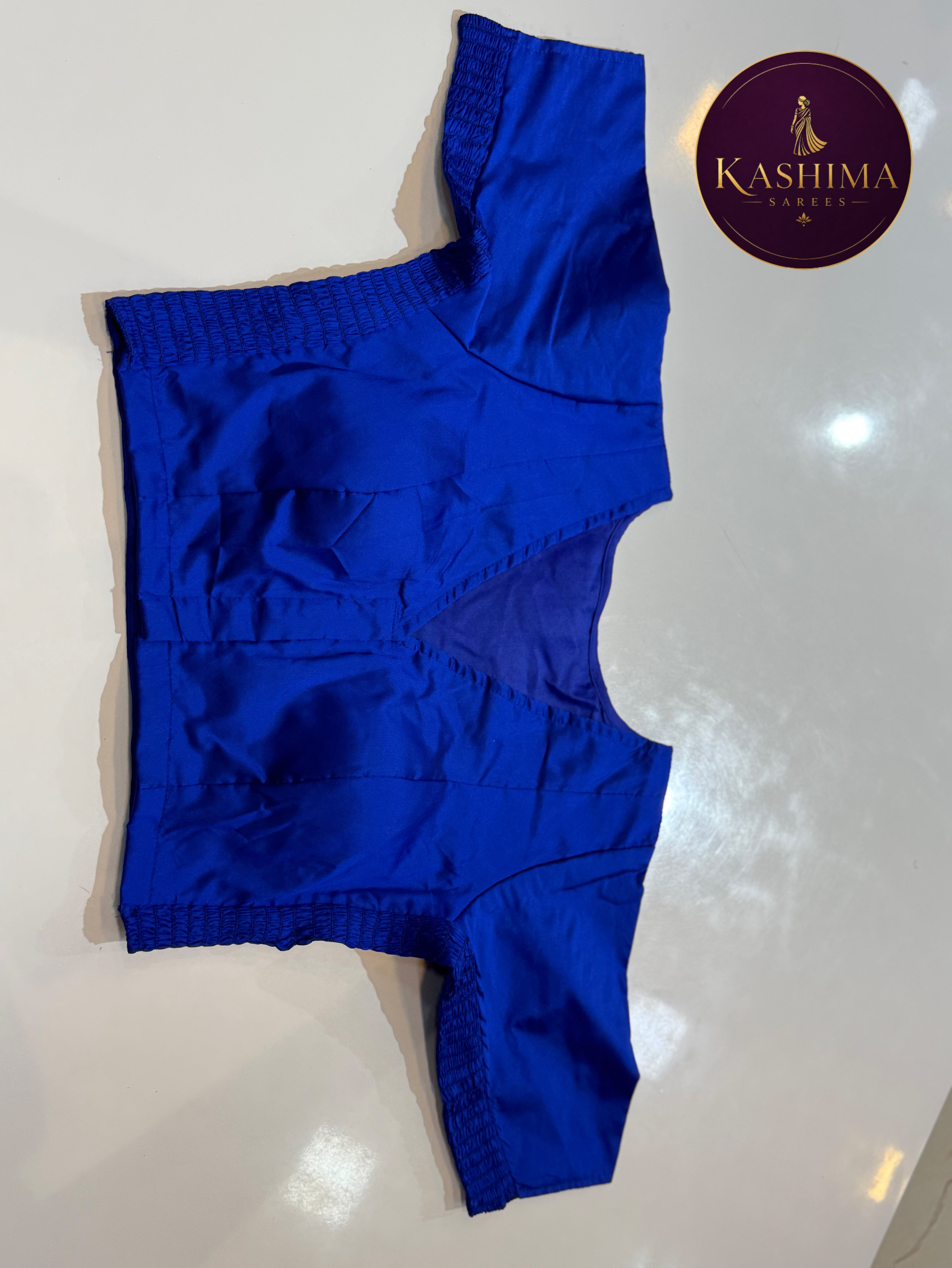 Plain Stretchable Padded Blouse – Vibrant Blue